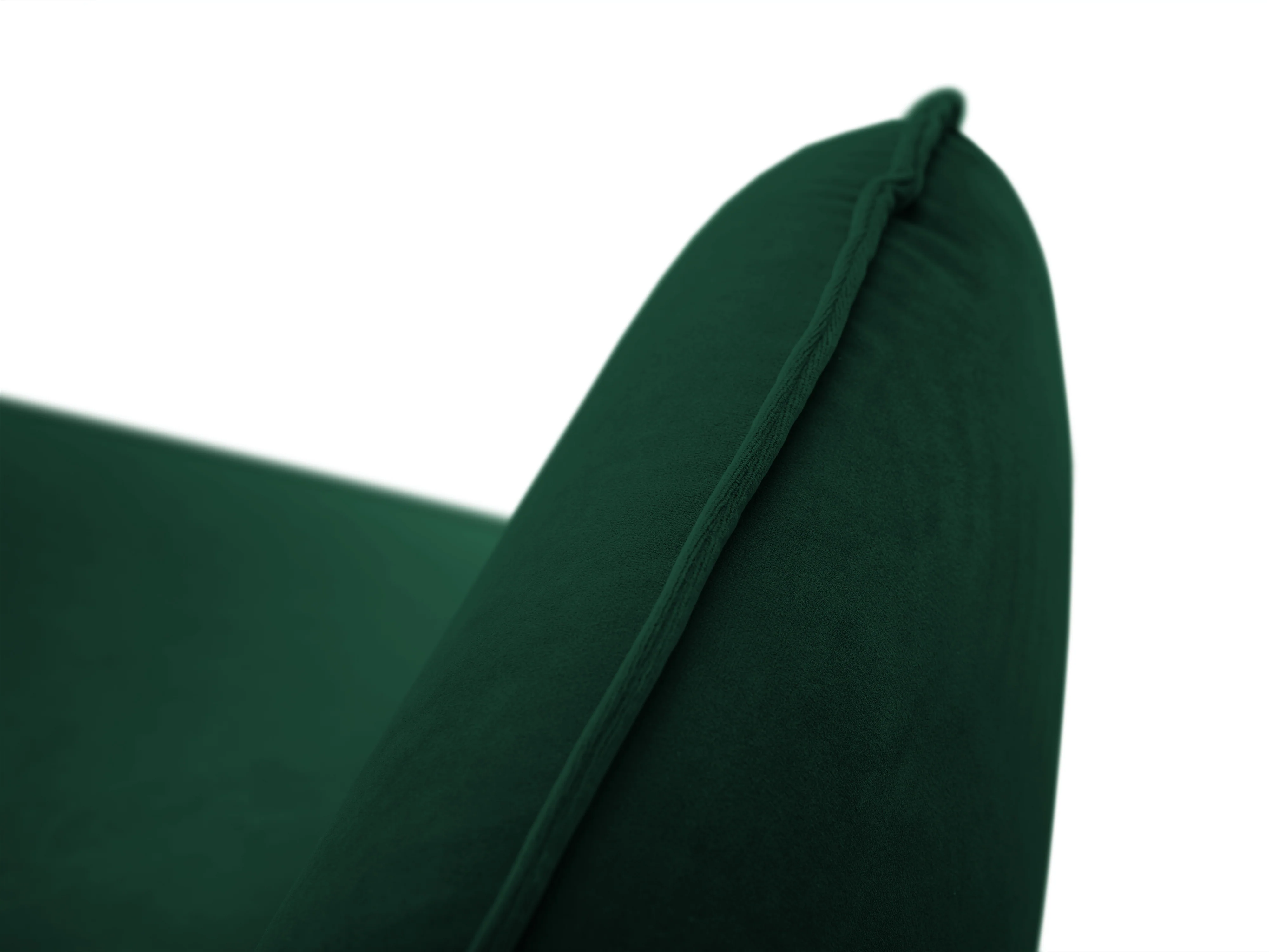 Sofa aksamitna 4-osobowa VIENNA butelkowa zieleń ze złotą podstawą - Image 4