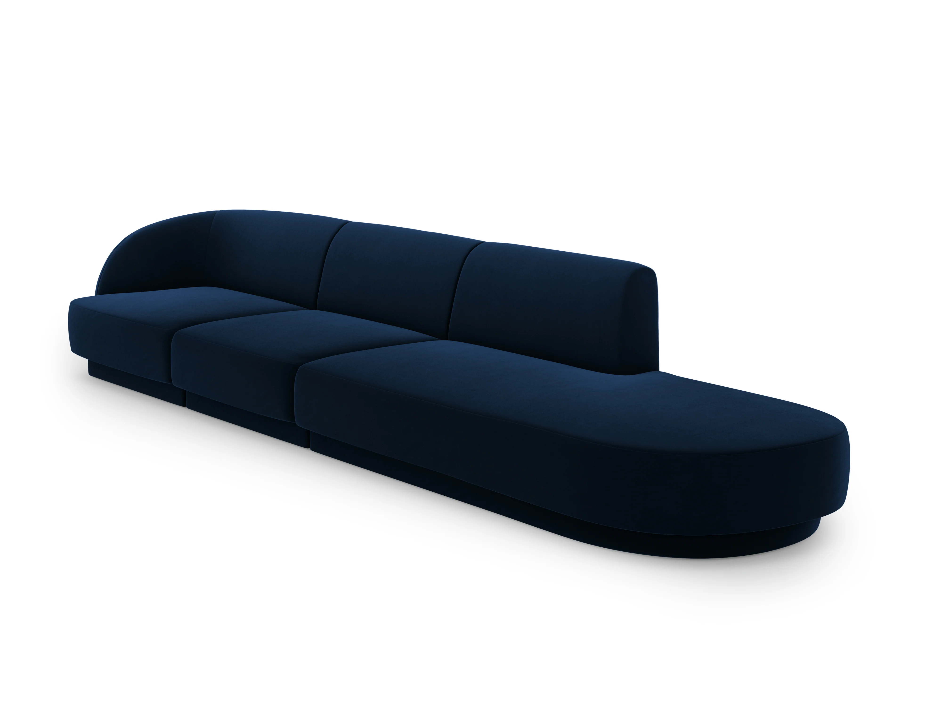 Sofa aksamitna prawostronna 4-osobowa otwarta MILEY granat królewski - Image 2
