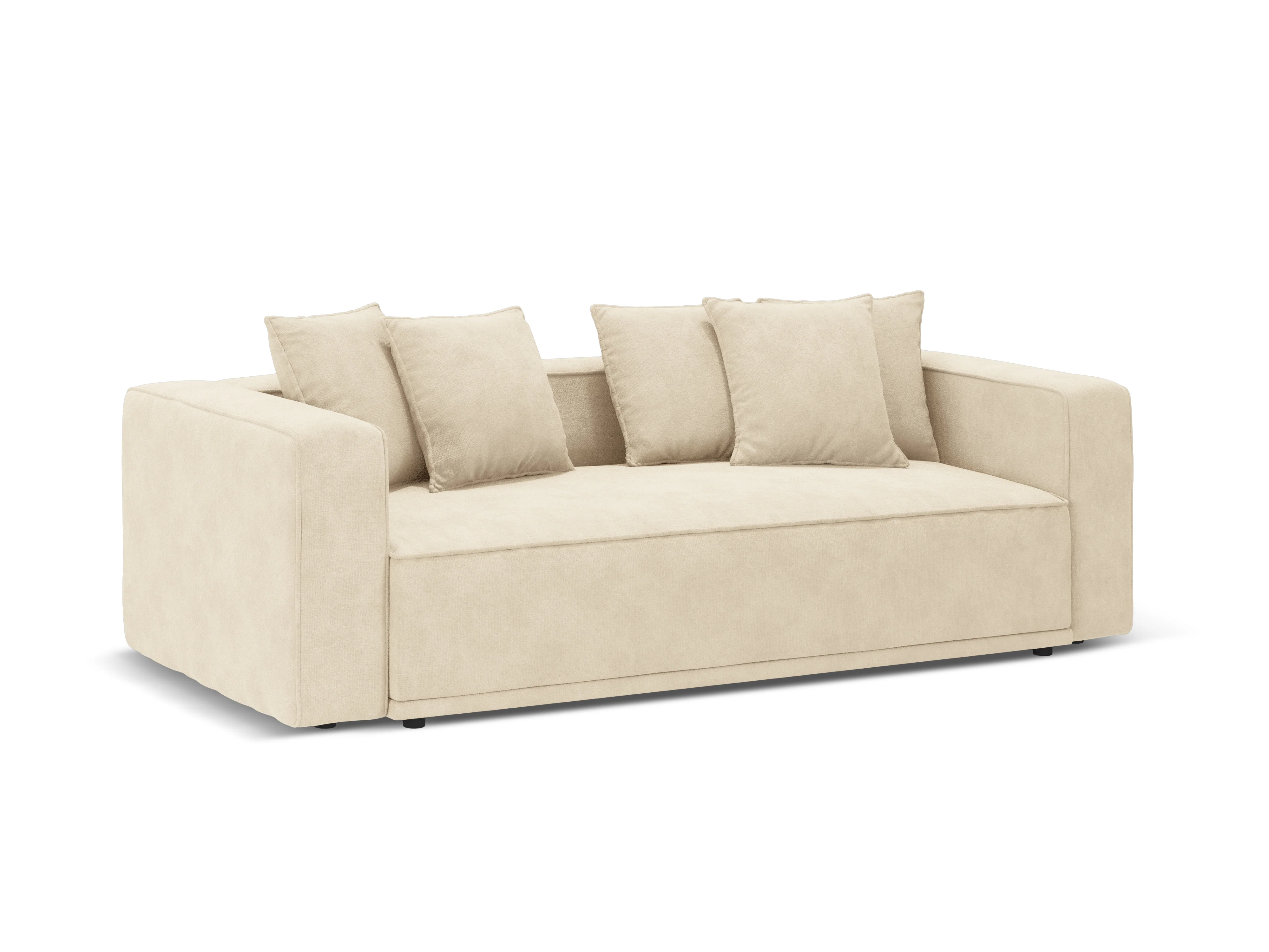 Sofa aksamitna z funkcją spania RIBES jasnobeżowy