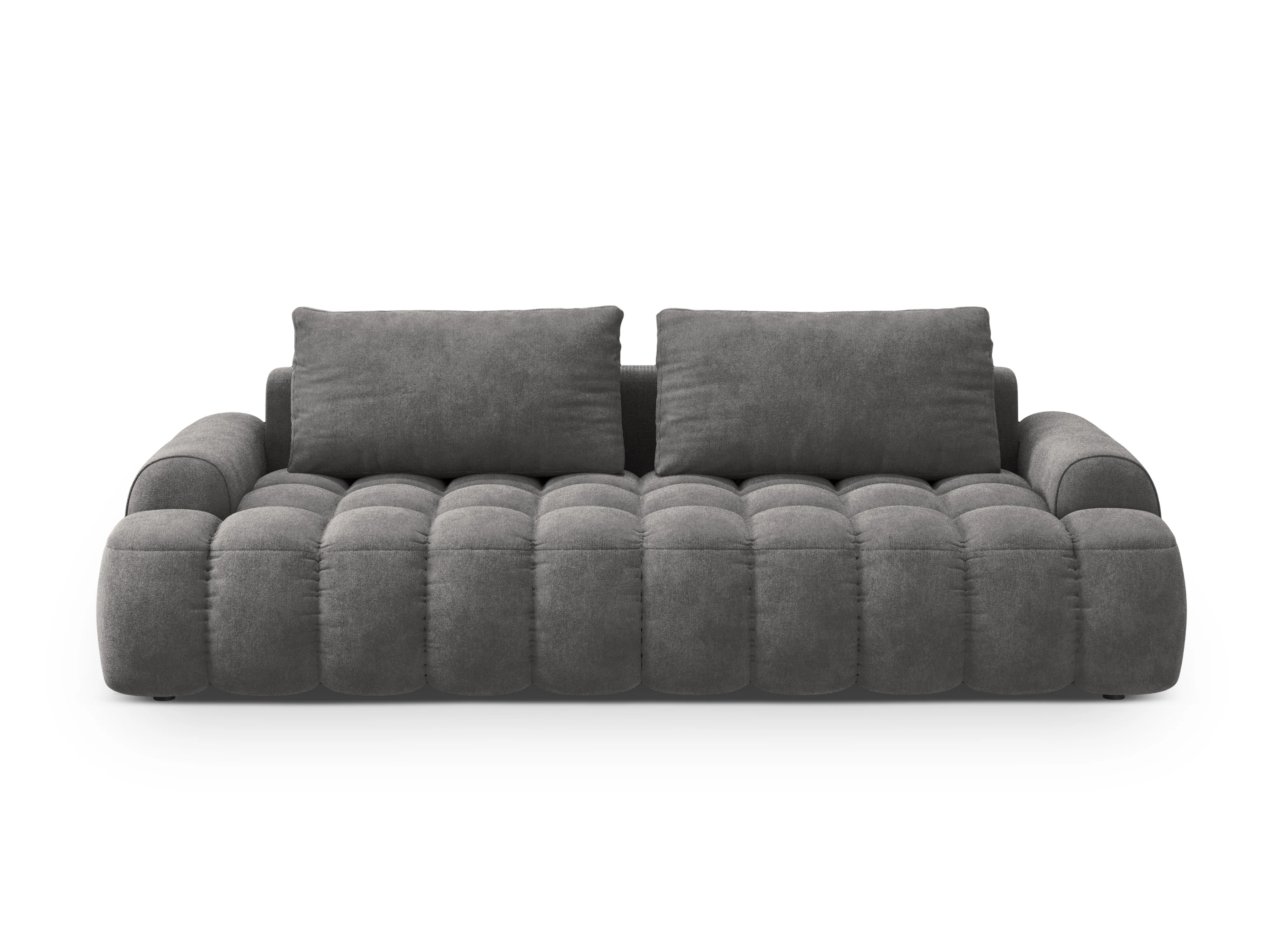 Sofa aksamitna z funkcją spania 4-osobowa LINZ ciemnoszary - Image 6