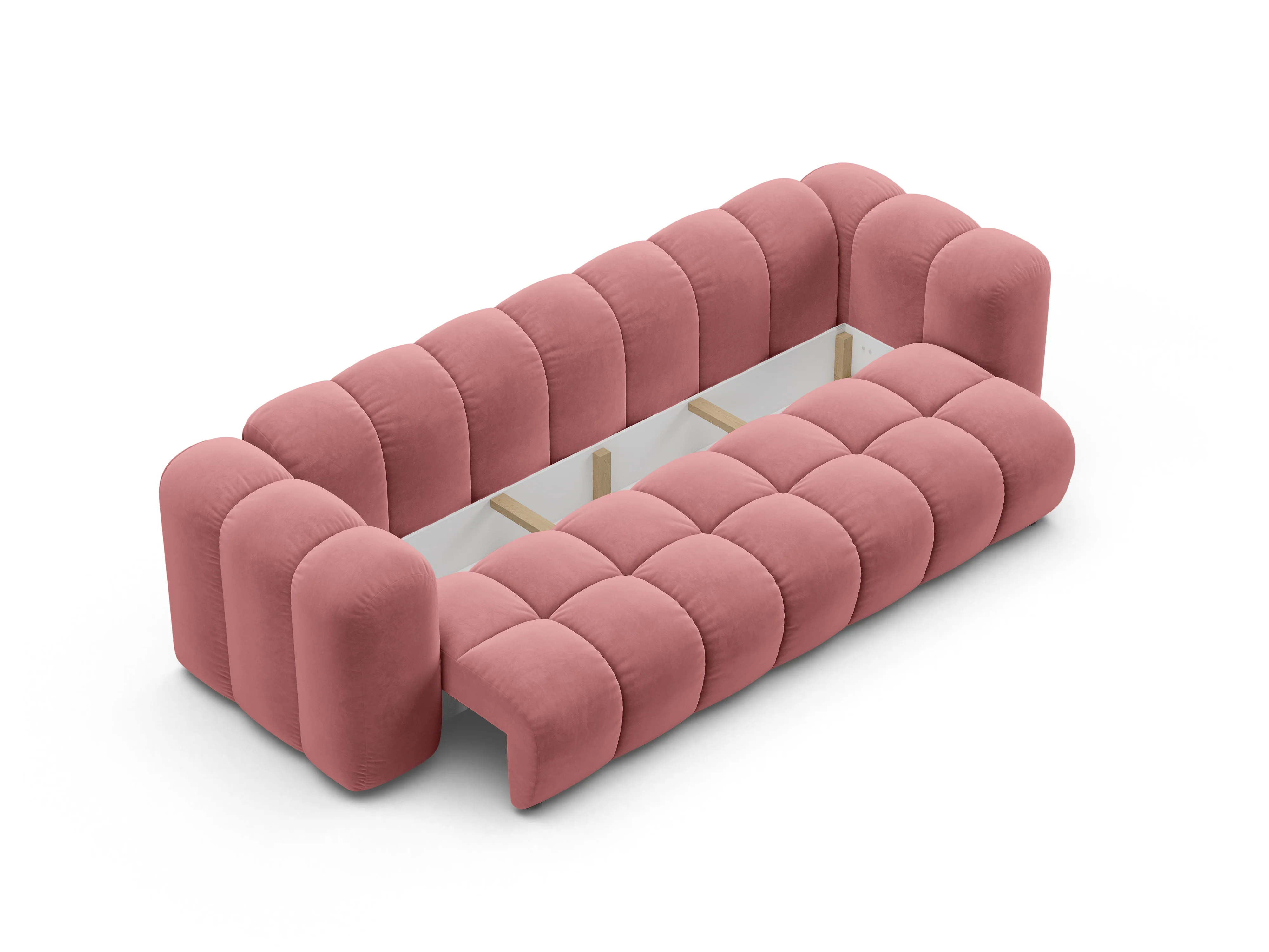 Sofa aksamitna z funkcją spania ASTRO różowy - Image 4