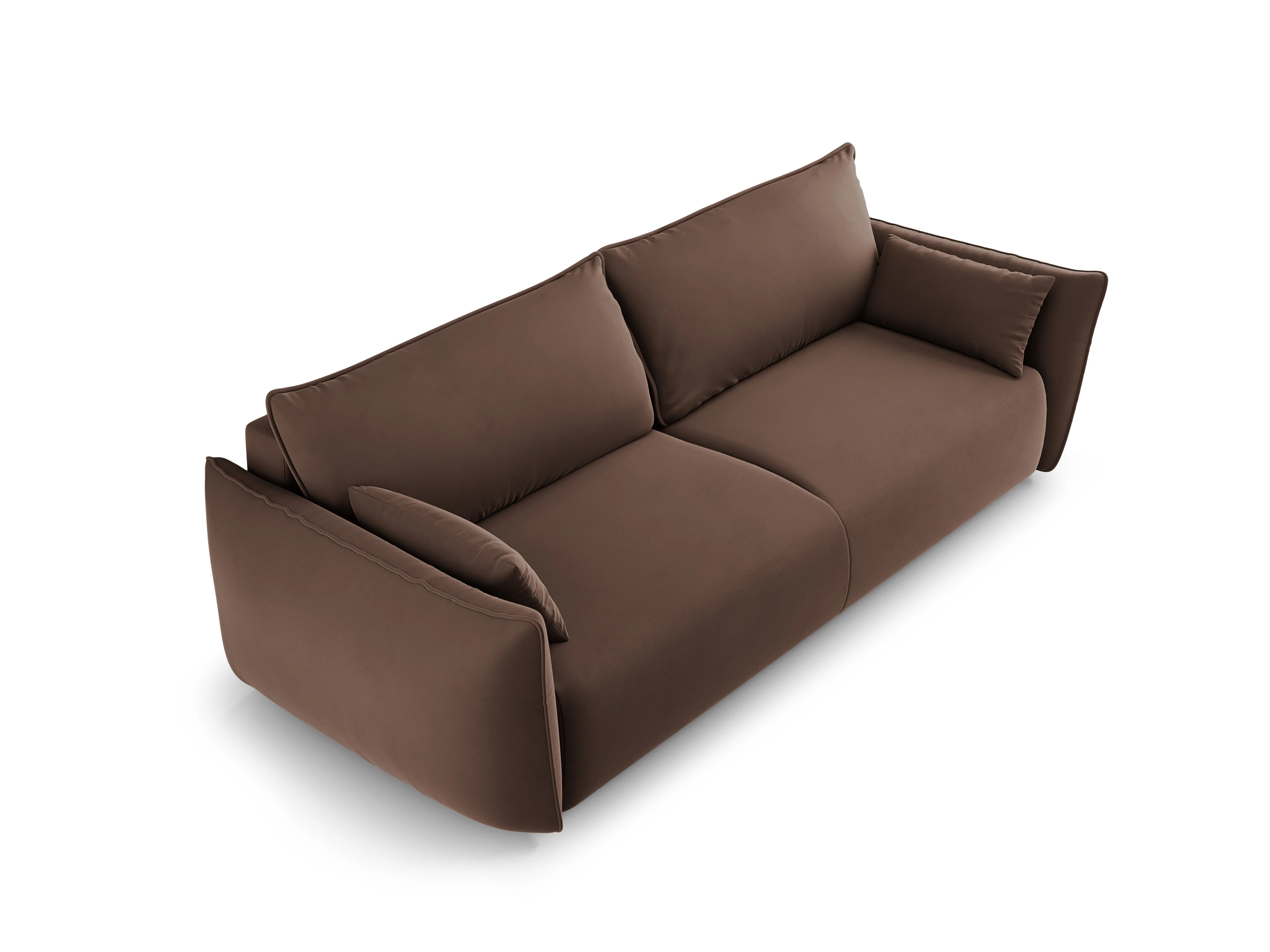 Sofa aksamitna z funkcją spania MATERA czekoladowy - Image 4
