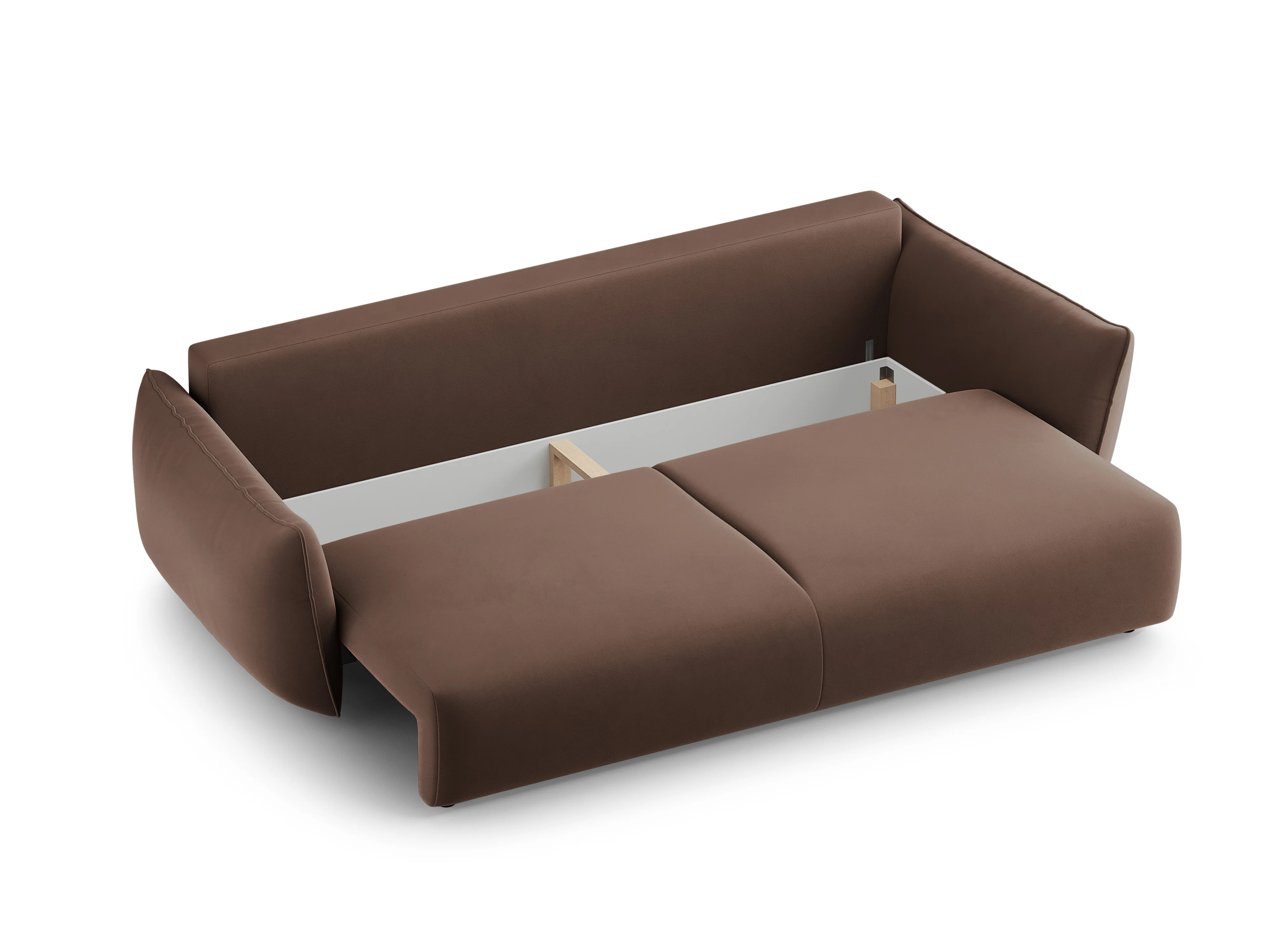 Sofa aksamitna z funkcją spania MATERA czekoladowy - Image 5
