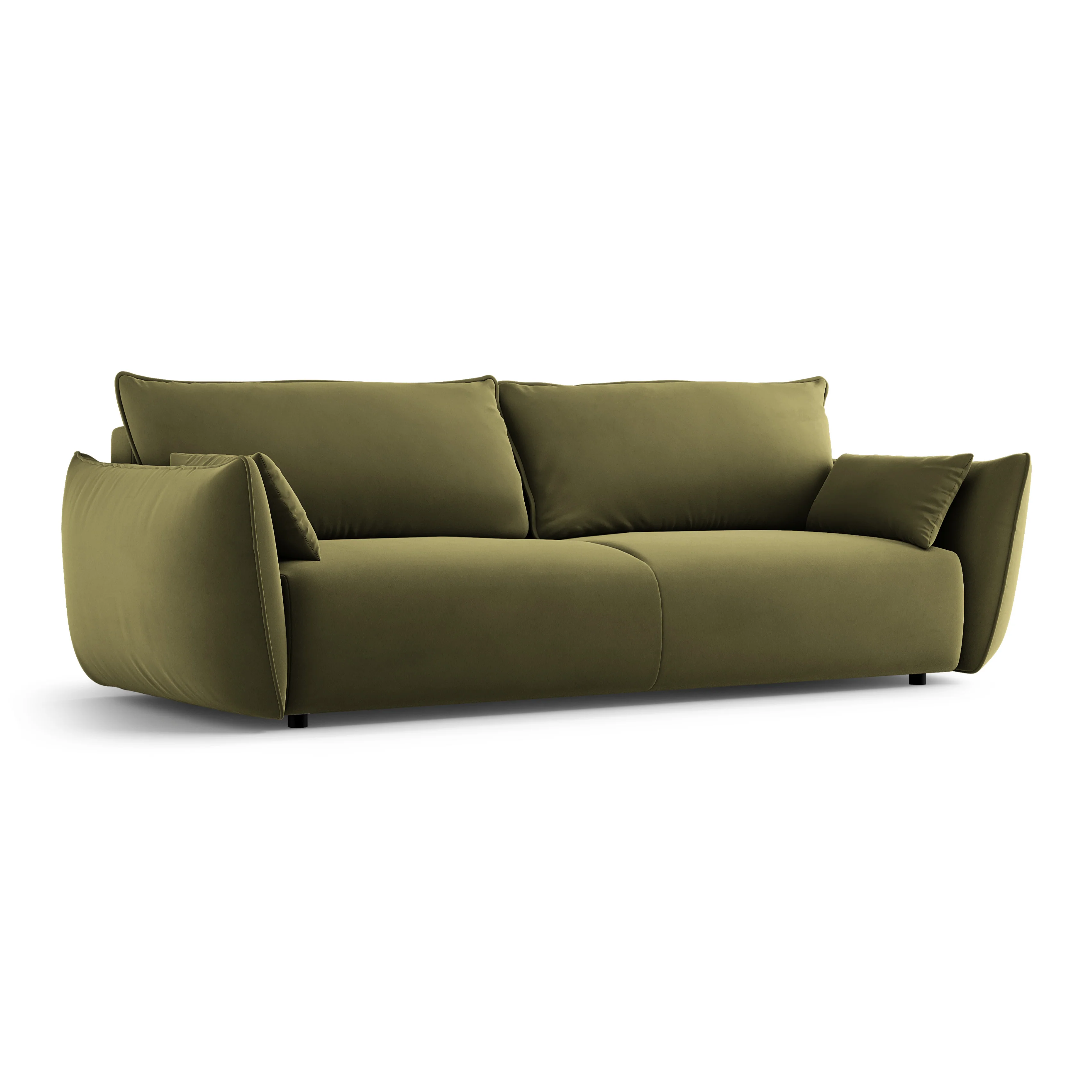 Sofa aksamitna z funkcją spania MATERA oliwkowy