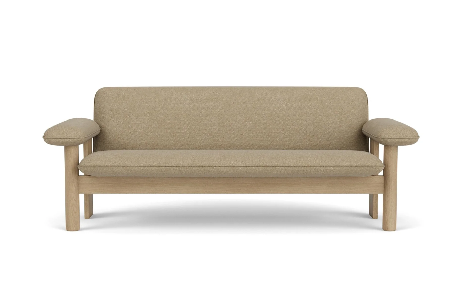 Sofa BRASILIA beżowy z dębową podstawą - Image 4