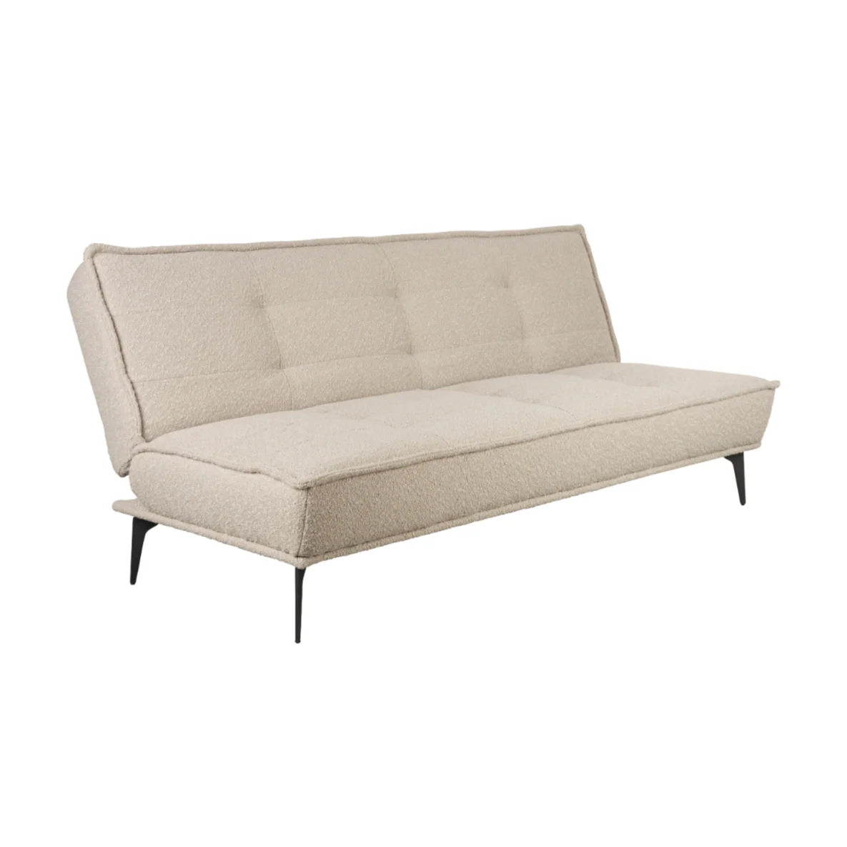 Sofa rozkładana CIELKE beżowy z czarną podstawą