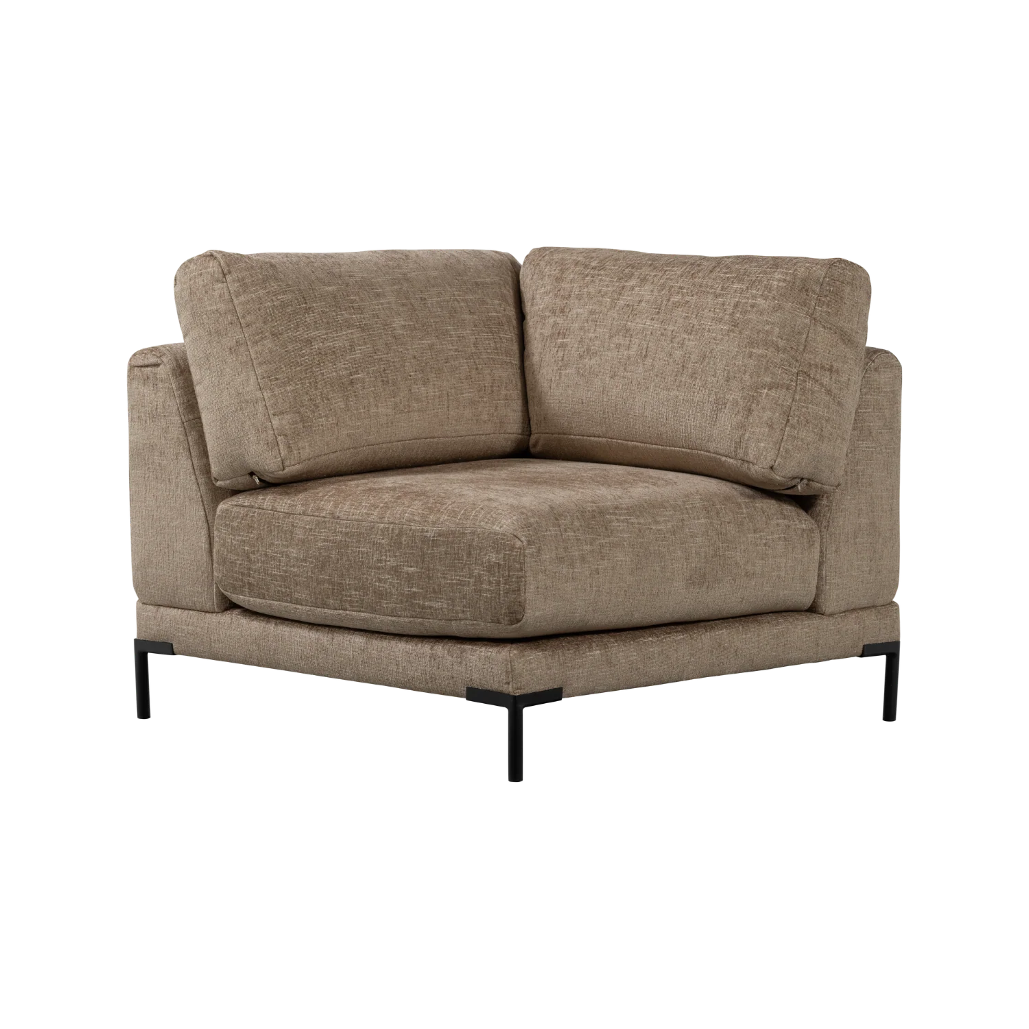 Sofa COUPLE - moduł narożny brązowy melanż