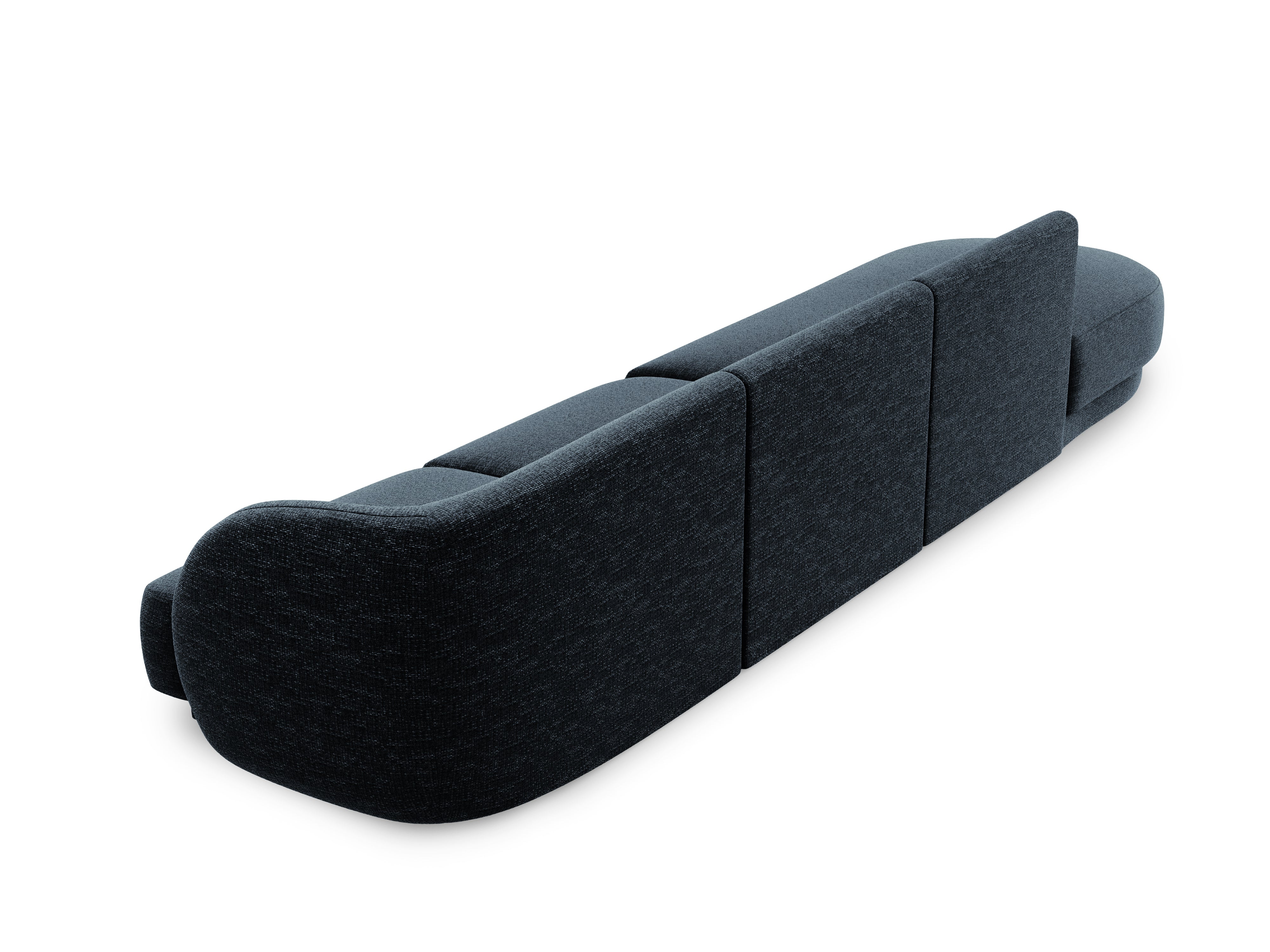 Sofa lewostronna 4-osobowa otwarta MILEY granatowy szenil jedwabisty - Image 3