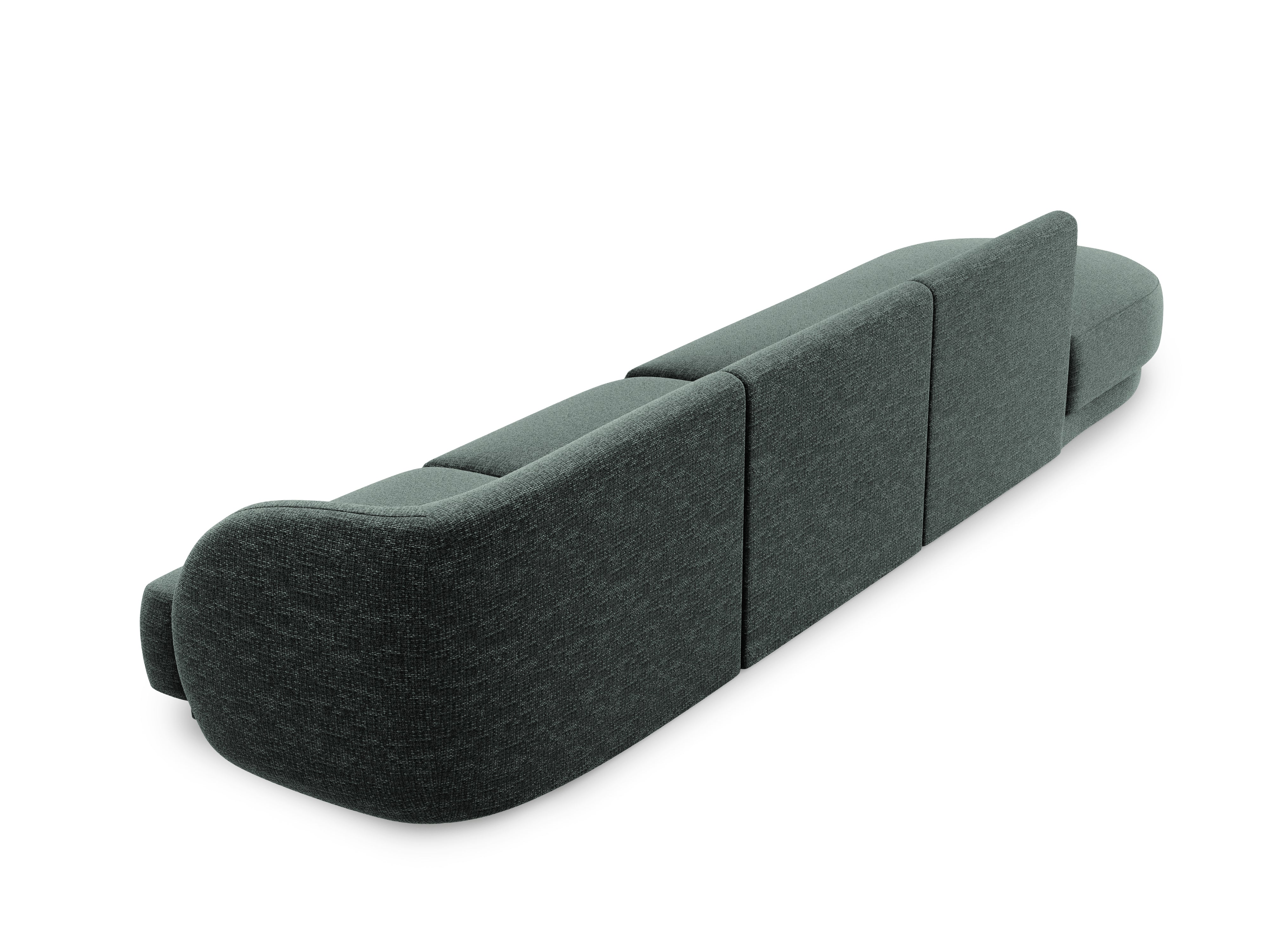 Sofa lewostronna 4-osobowa  otwarta MILEY petrol szenil jedwabisty - Image 3