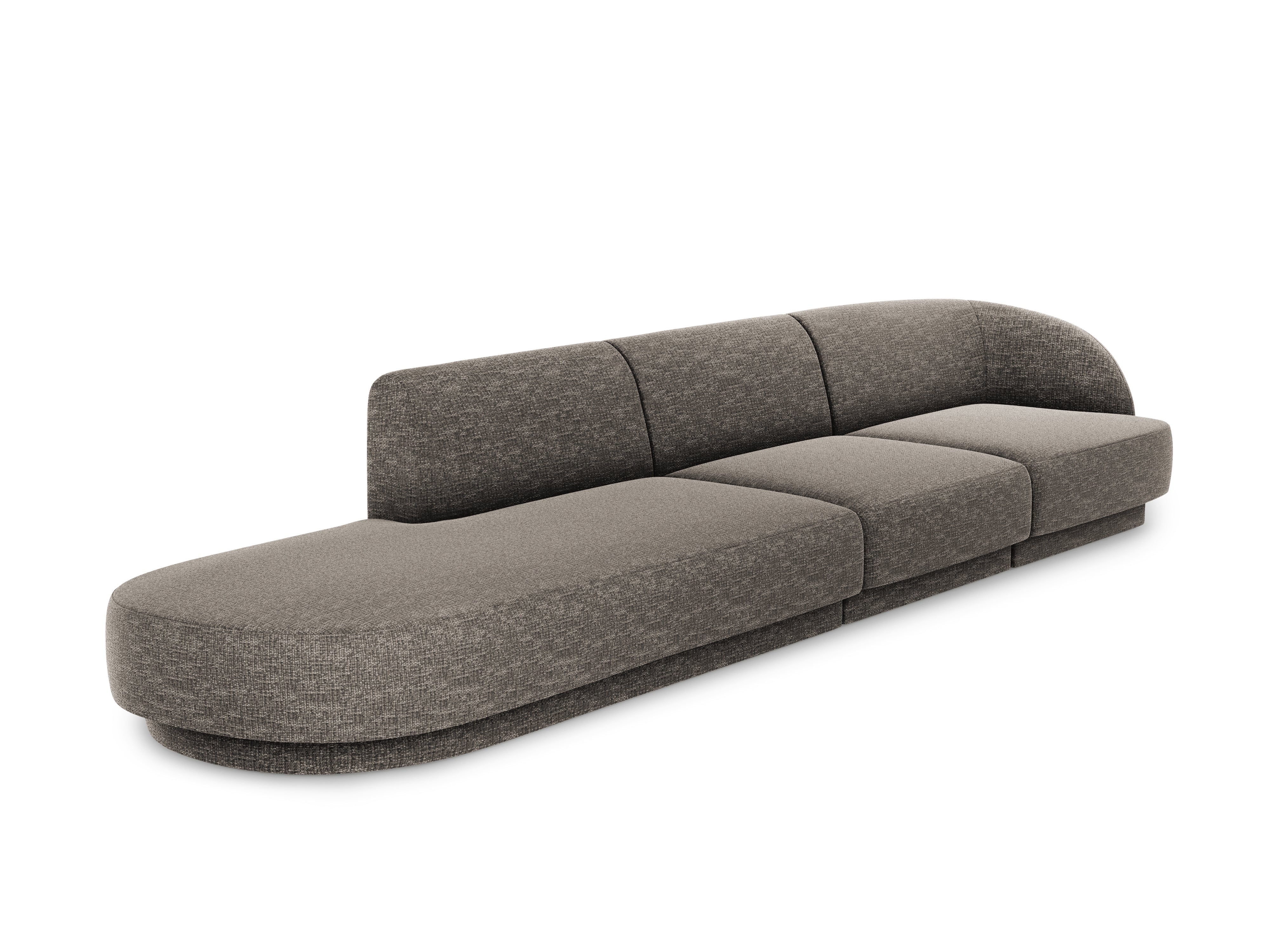 Sofa lewostronna 4-osobowa otwarta MILEY szary szenil jedwabisty - Image 2