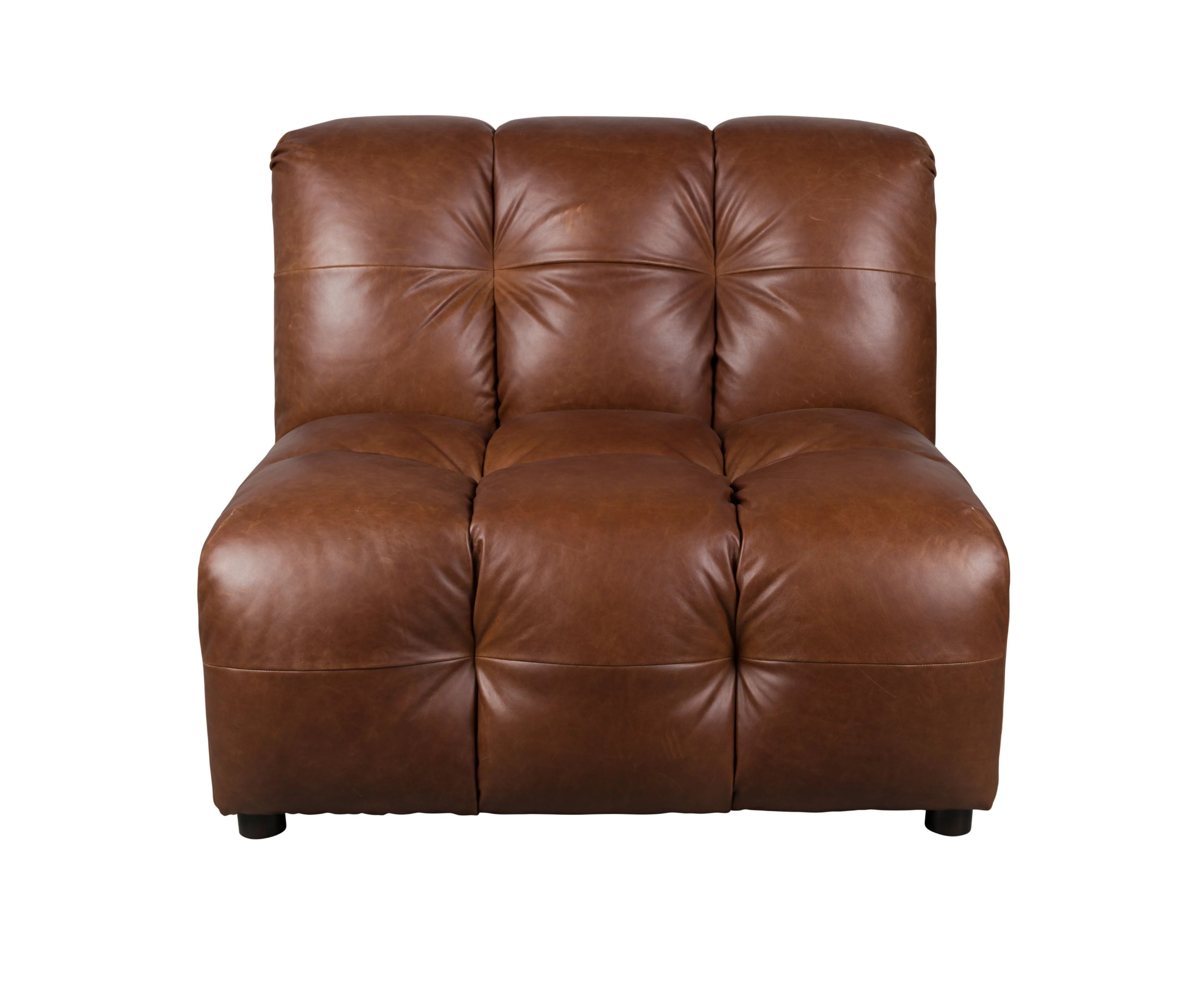 Sofa modułowa HACKMAN - element środkowy czekoladowa skóra