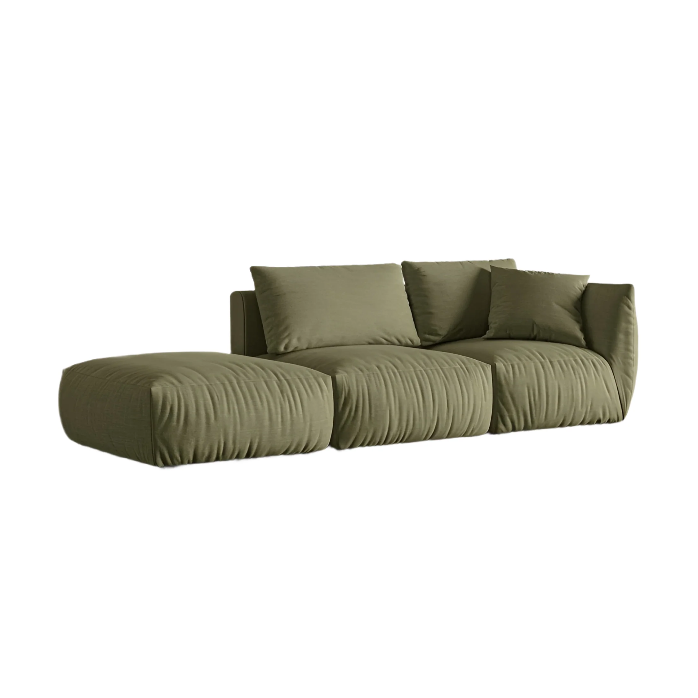 Sofa modułowa 3-osobowa lewostronna CHRIS jasnozielony szenil