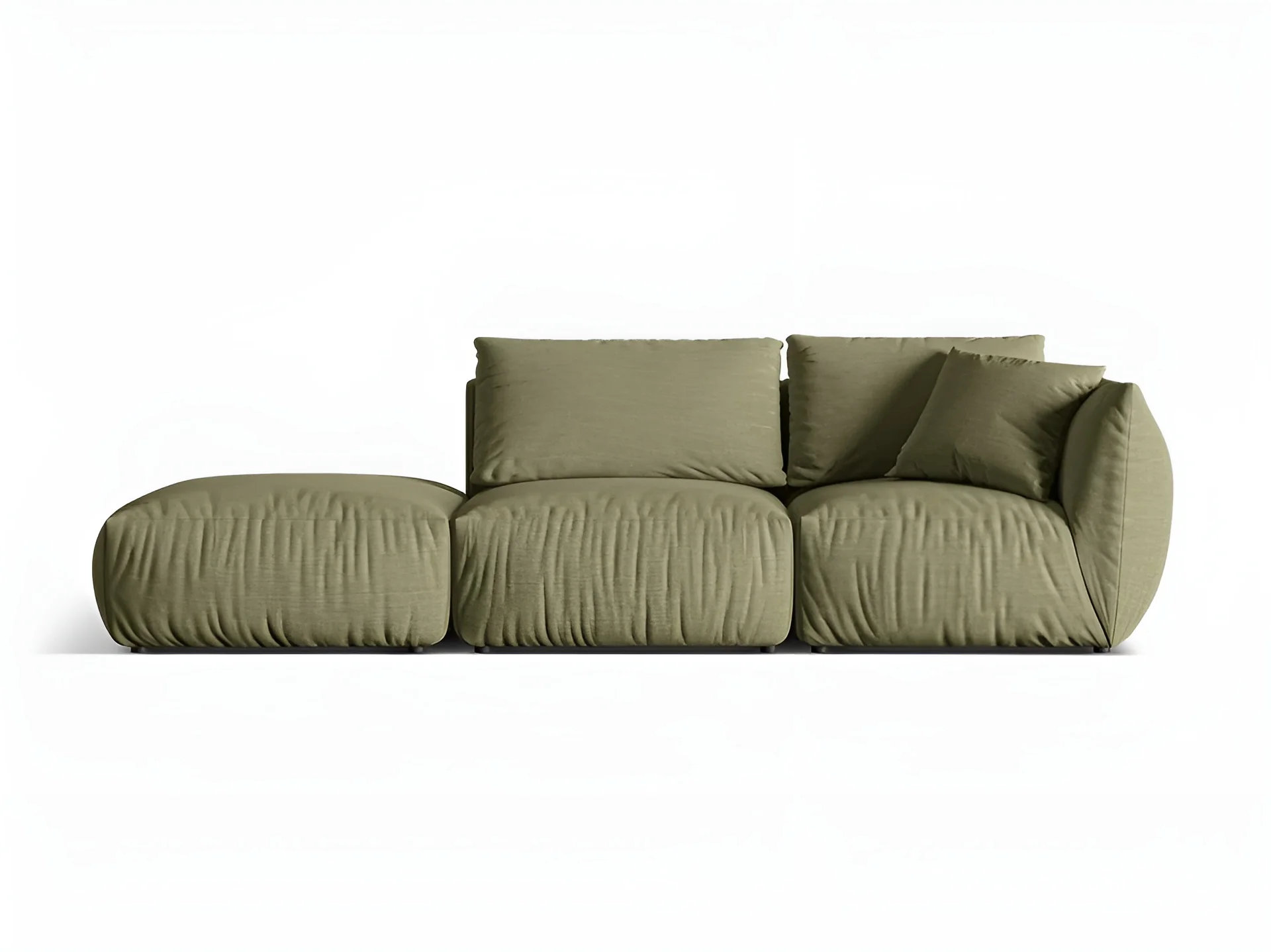 Sofa modułowa 3-osobowa lewostronna CHRIS jasnozielony szenil - Image 3