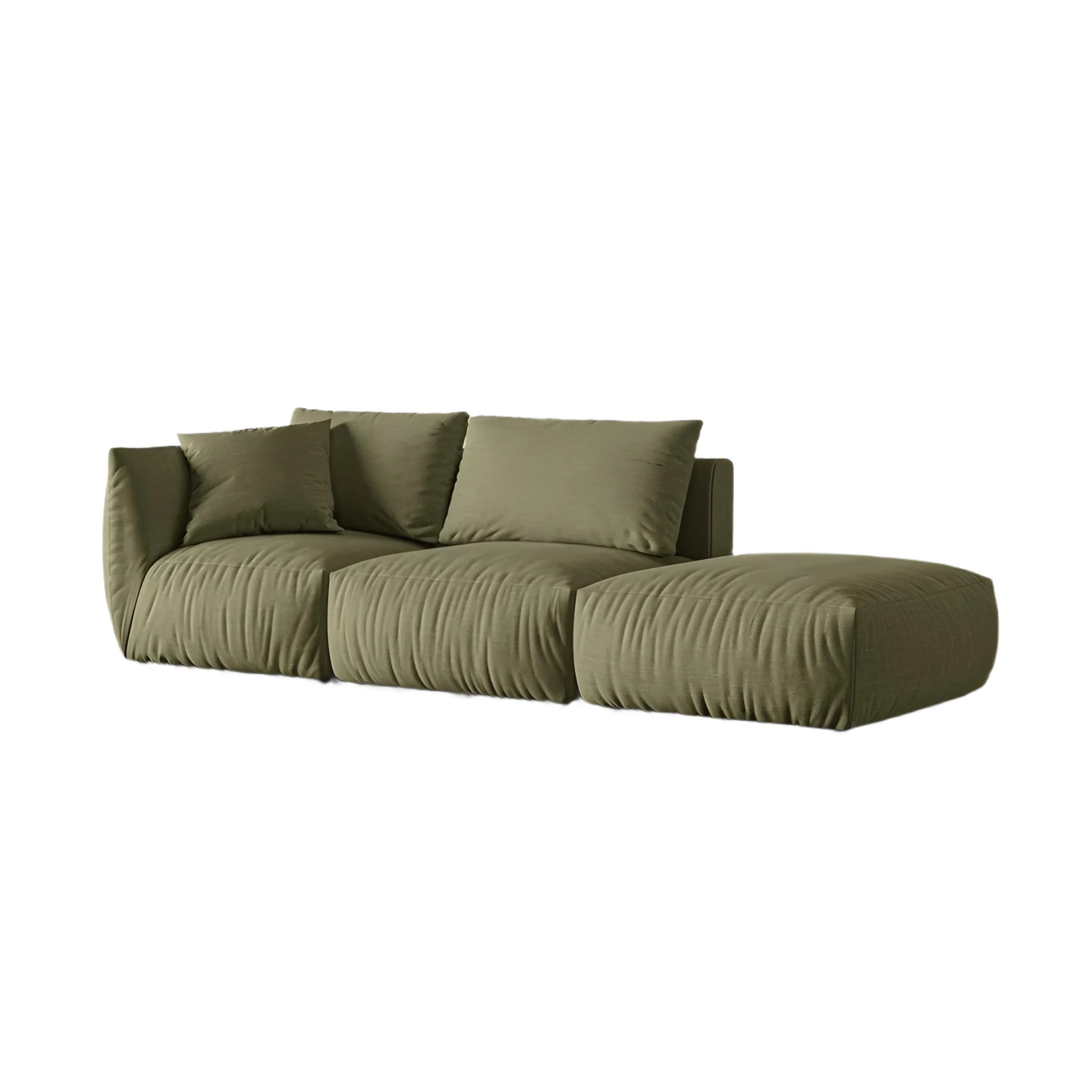 Sofa modułowa 3-osobowa prawostronna CHRIS jasnozielony szenil