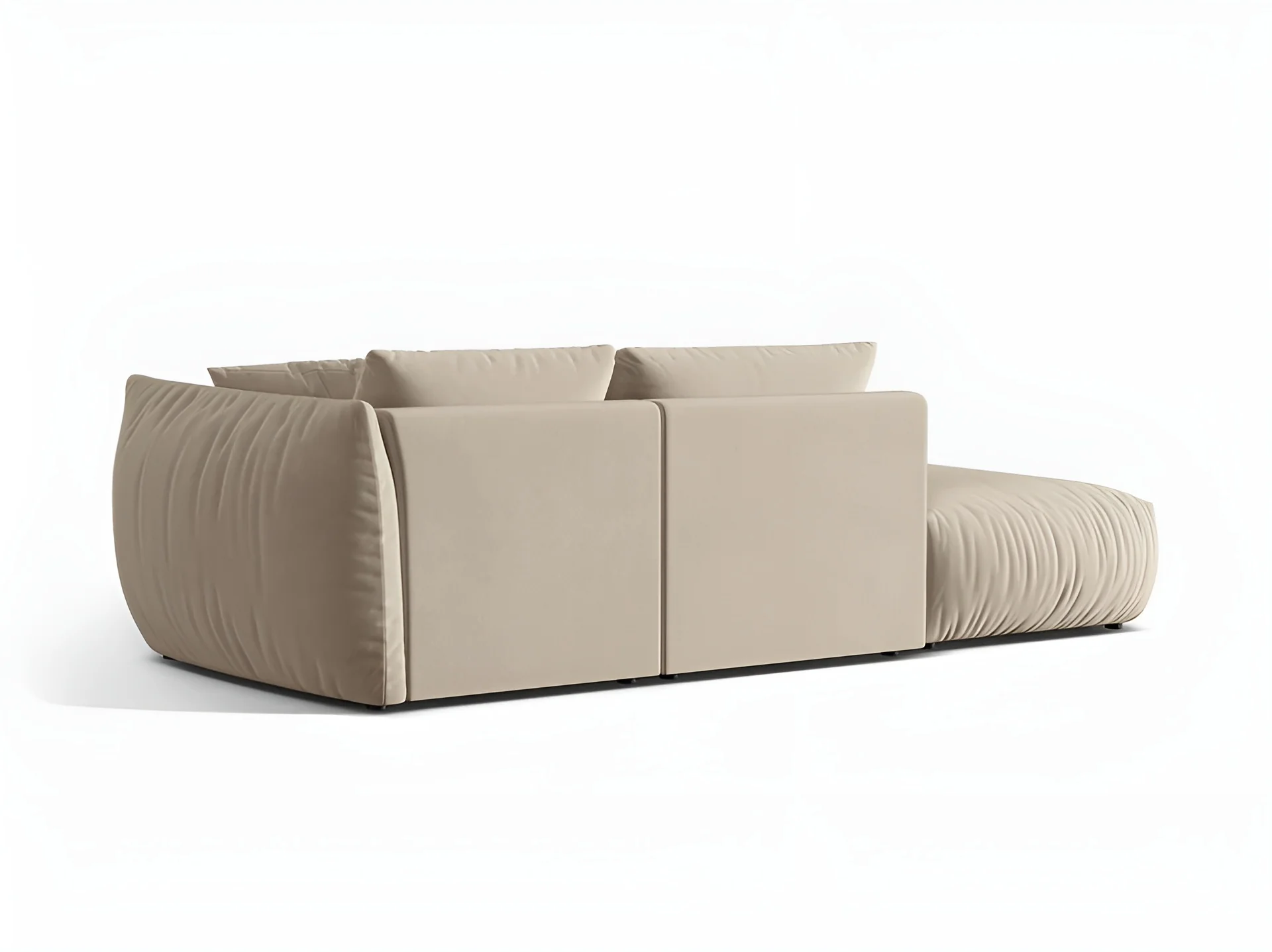 Sofa modułowa aksamitna 3-osobowa lewostronna CHRIS ecru - Image 4