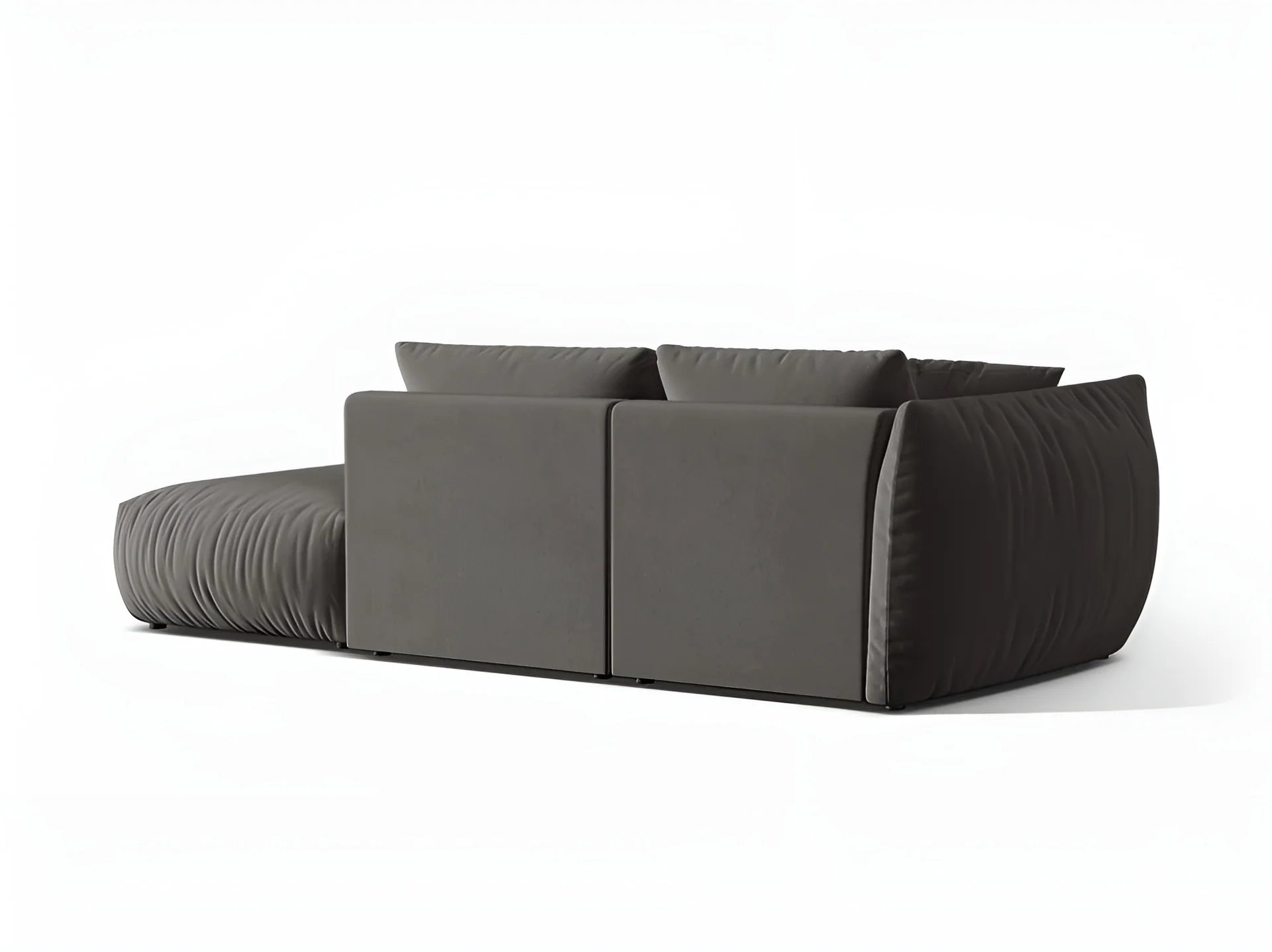 Sofa modułowa aksamitna 3-osobowa prawostronna CHRIS ciemnoszary - Image 4
