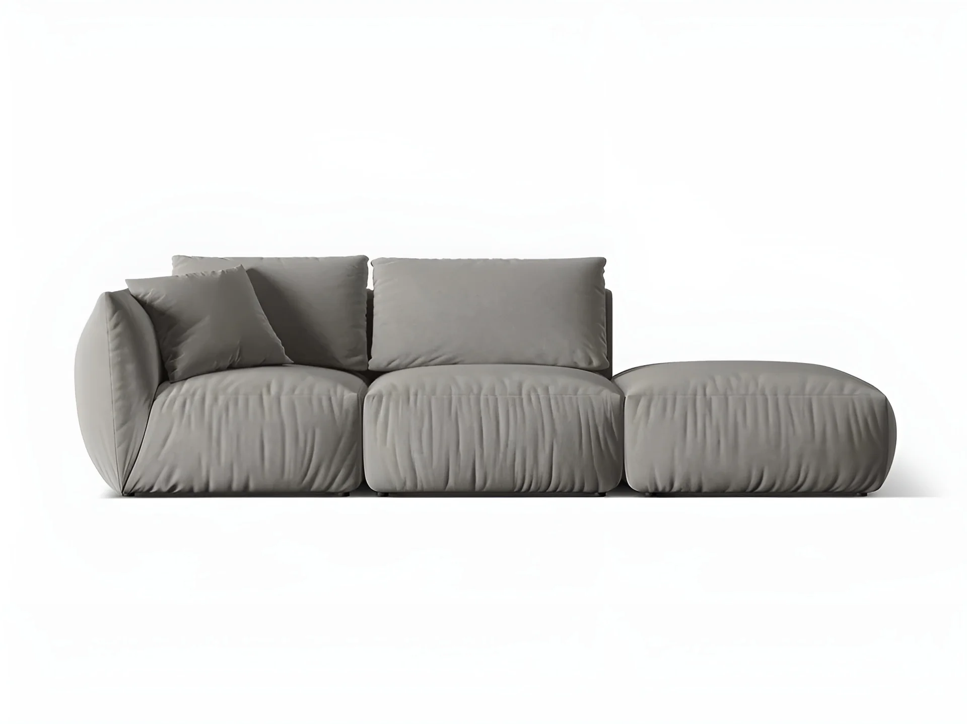 Sofa modułowa aksamitna 3-osobowa prawostronna CHRIS szary - Image 3