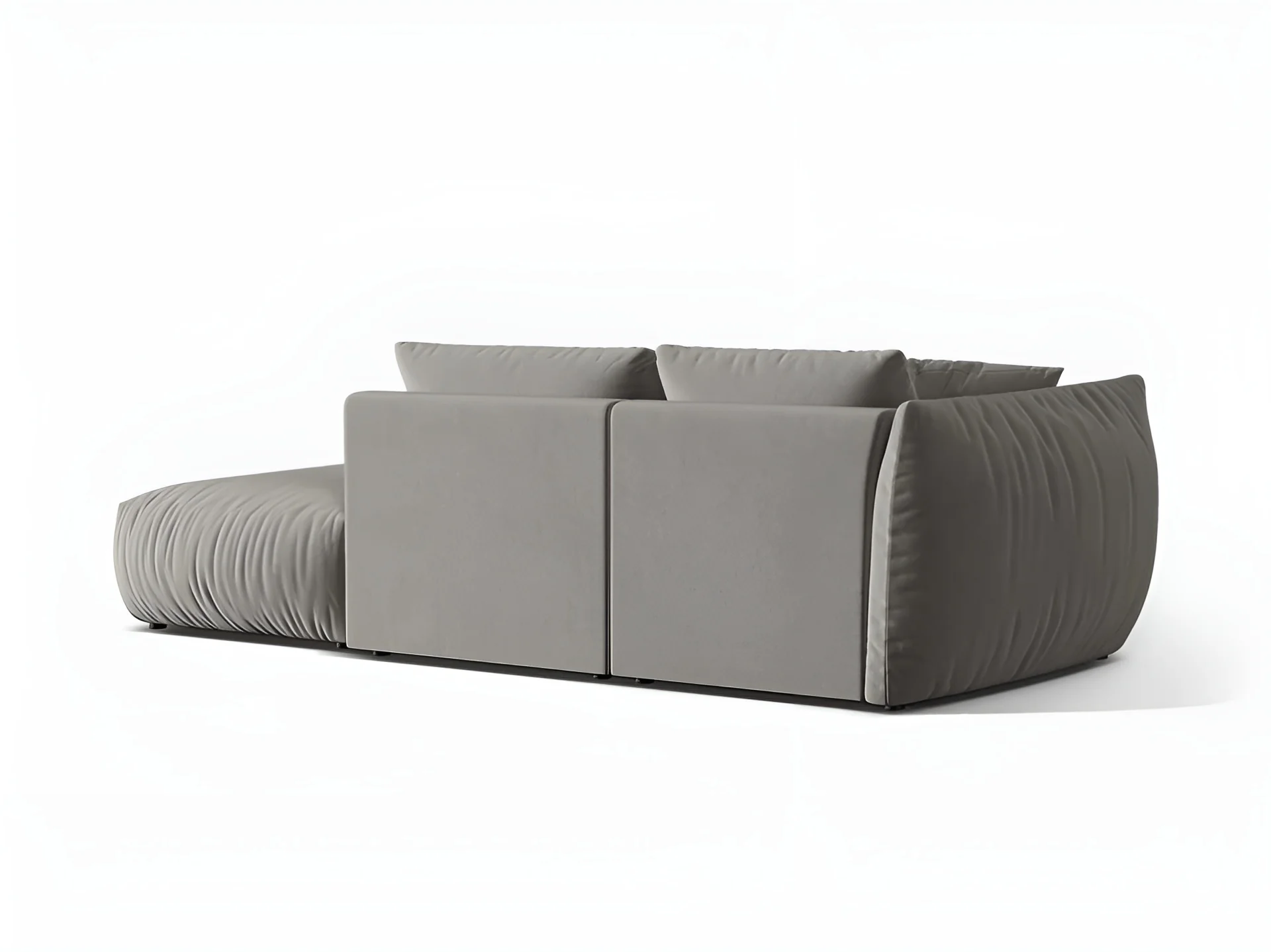 Sofa modułowa aksamitna 3-osobowa prawostronna CHRIS szary - Image 4