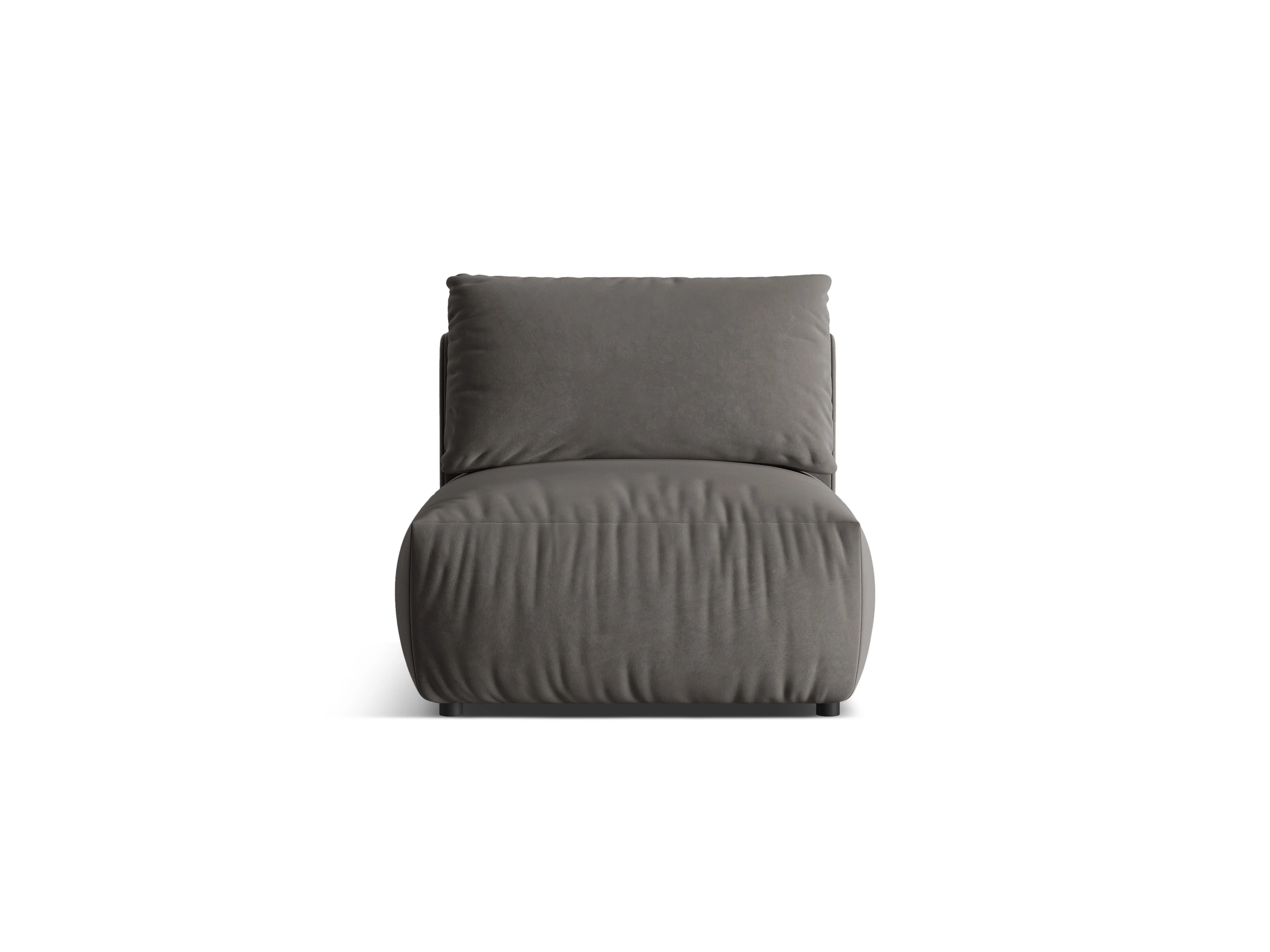 Sofa modułowa aksamitna CHRIS - element środkowy ciemnoszary - Image 3