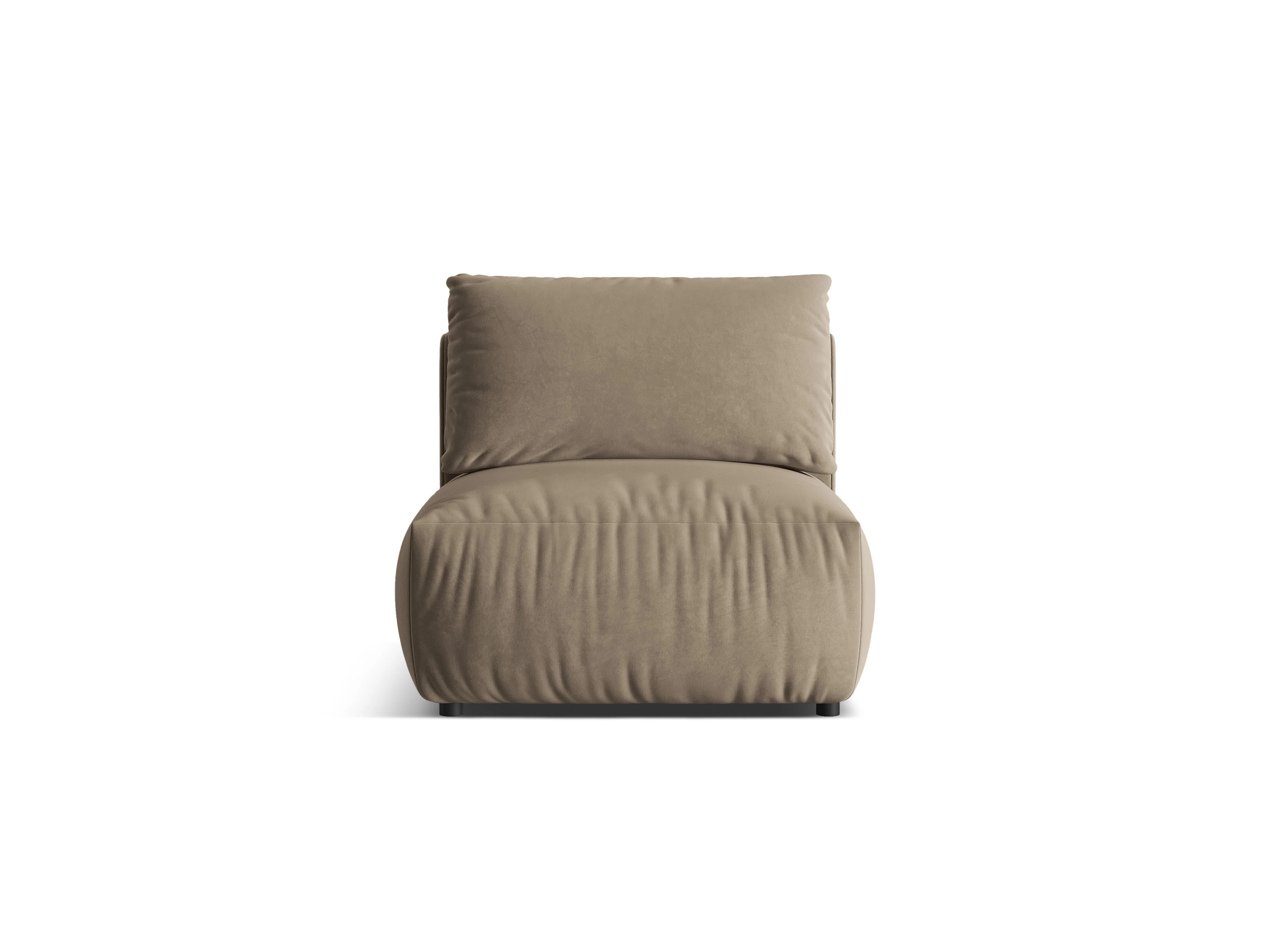 Sofa modułowa aksamitna CHRIS - element środkowy jasnobrązowy - Image 3
