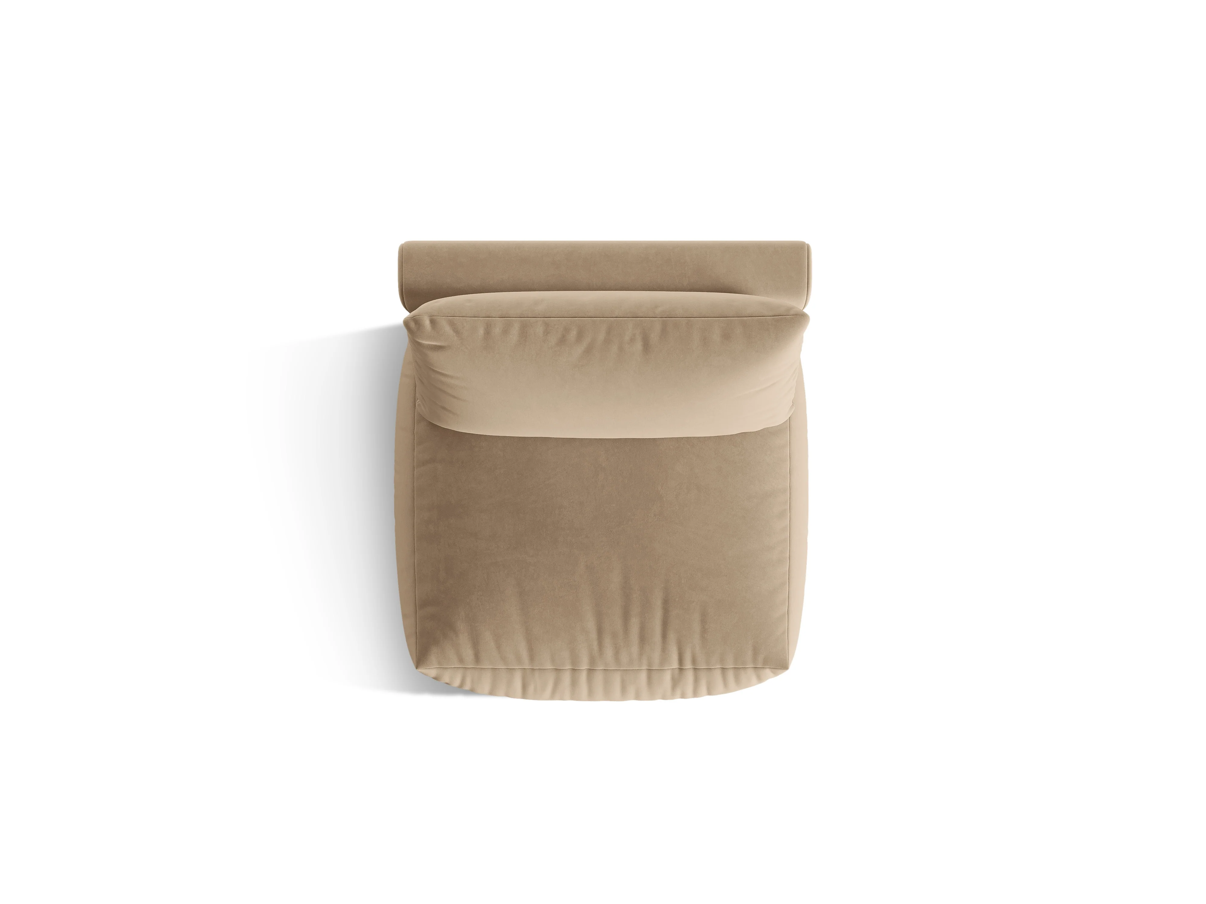 Sofa modułowa aksamitna CHRIS - element środkowy piaskowy - Image 3
