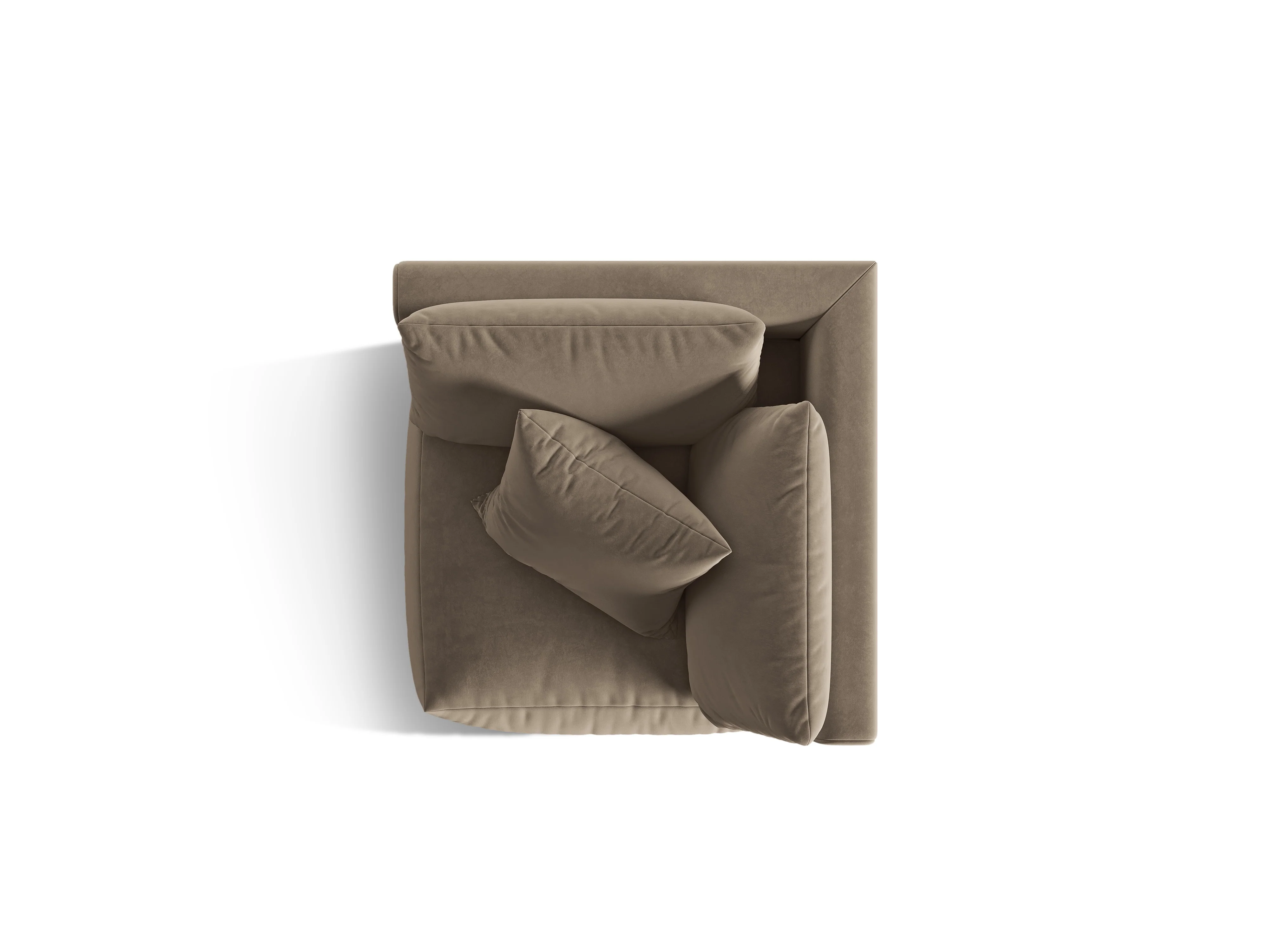 Sofa modułowa aksamitna CHRIS - element narożny jasnobrązowy - Image 5