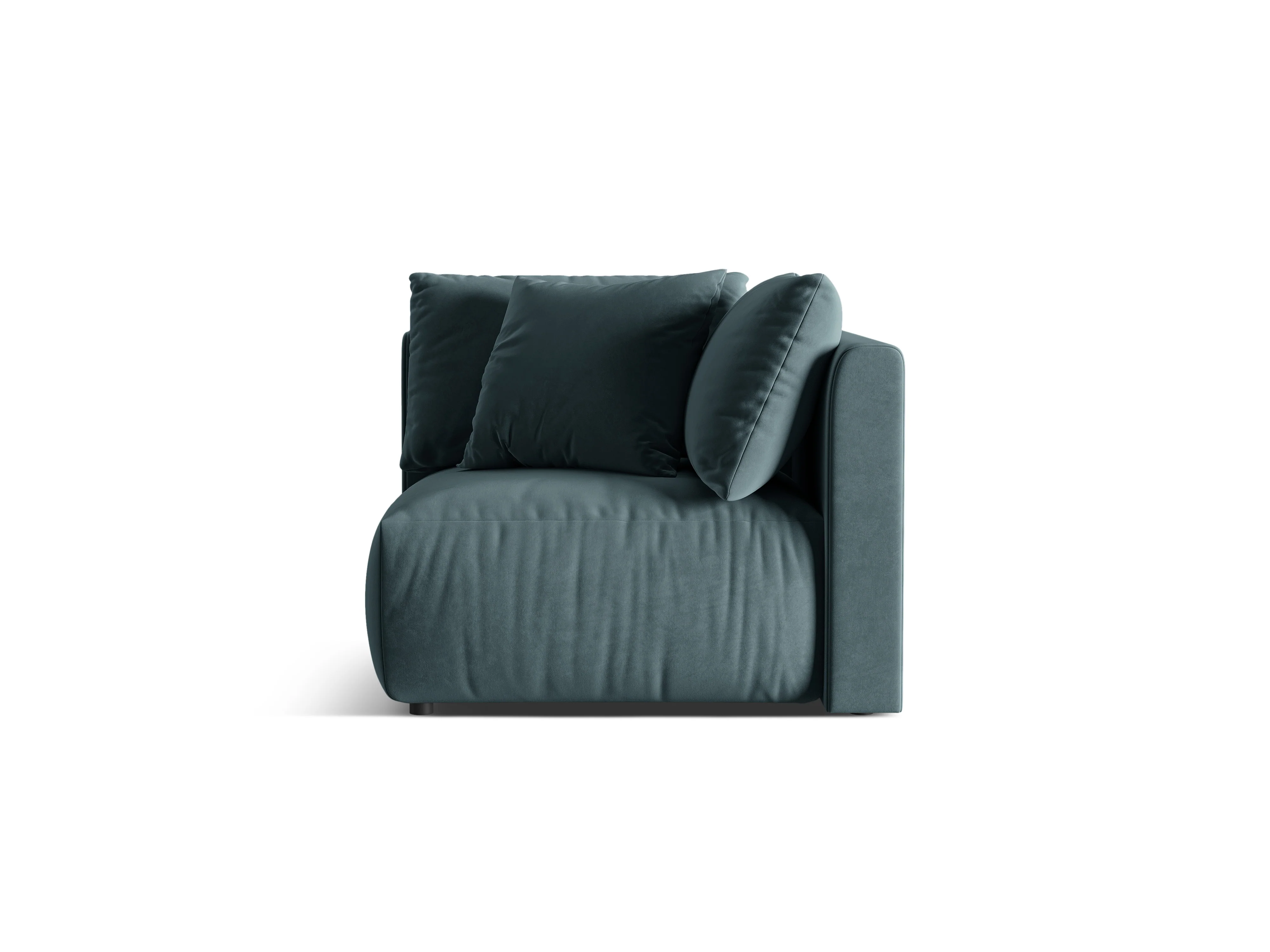 Sofa modułowa aksamitna CHRIS - element narożny jasnoniebieski - Image 3
