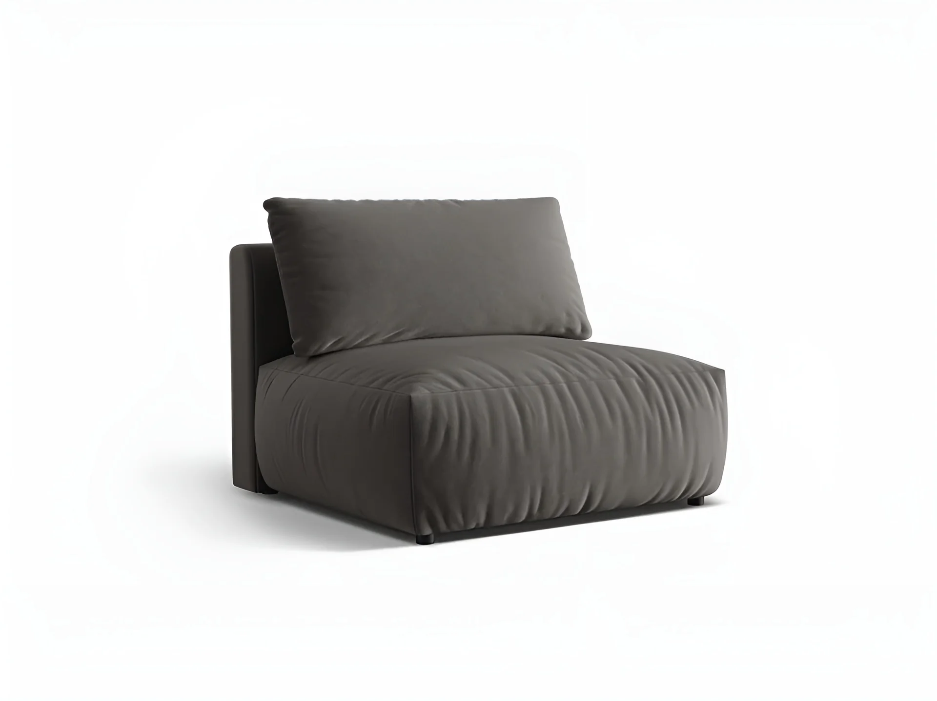 Sofa modułowa aksamitna CHRIS - szeroki element środkowy ciemnoszary - Image 5