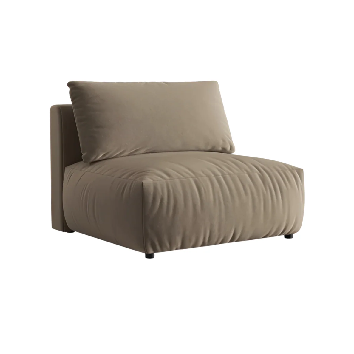 Sofa modułowa aksamitna CHRIS - szeroki element środkowy jasnobrązowy