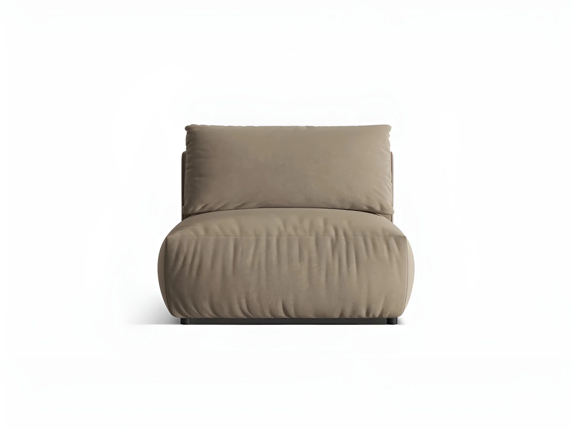 Sofa modułowa aksamitna CHRIS - szeroki element środkowy jasnobrązowy - Image 3