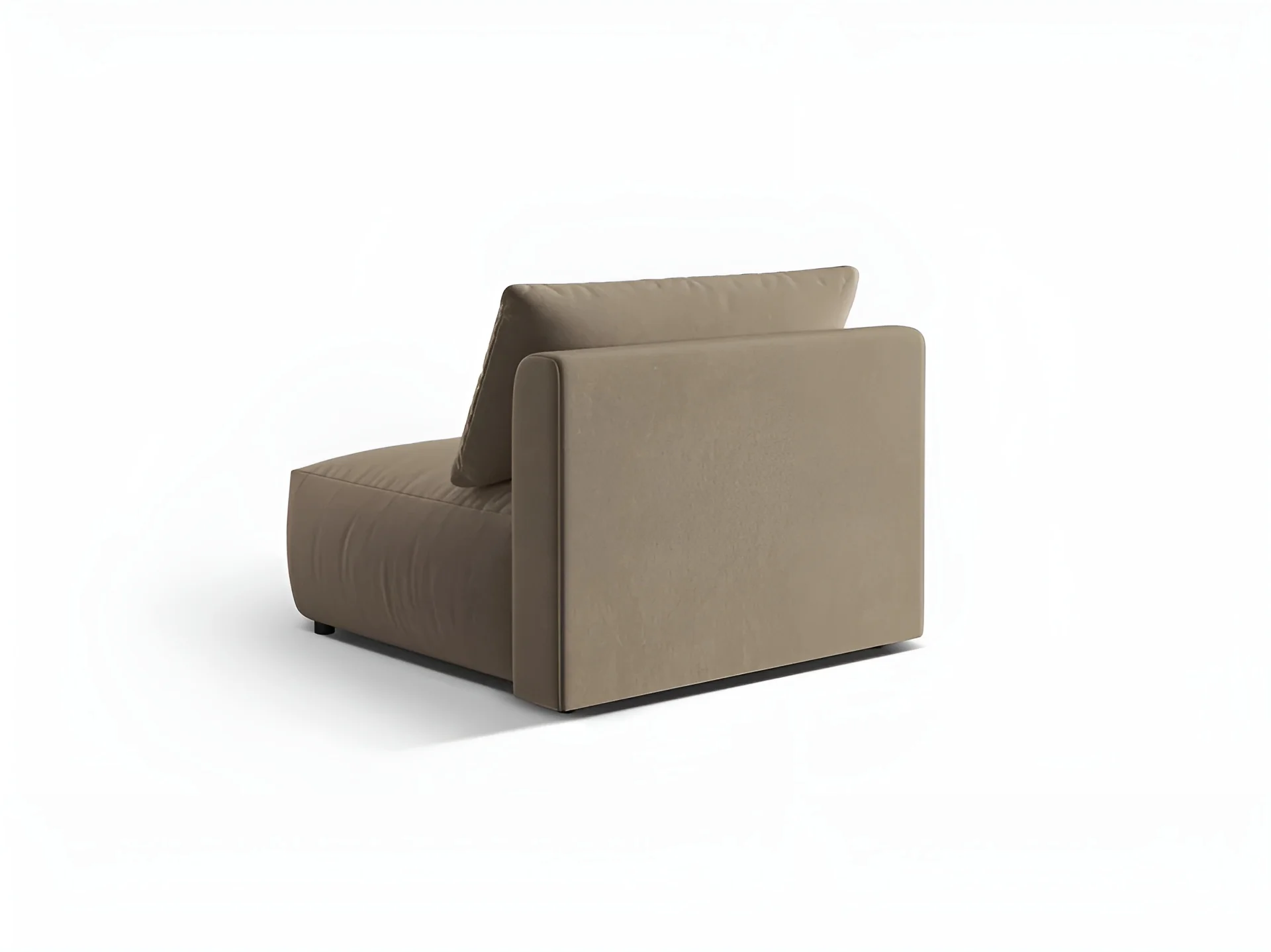 Sofa modułowa aksamitna CHRIS - szeroki element środkowy jasnobrązowy - Image 4