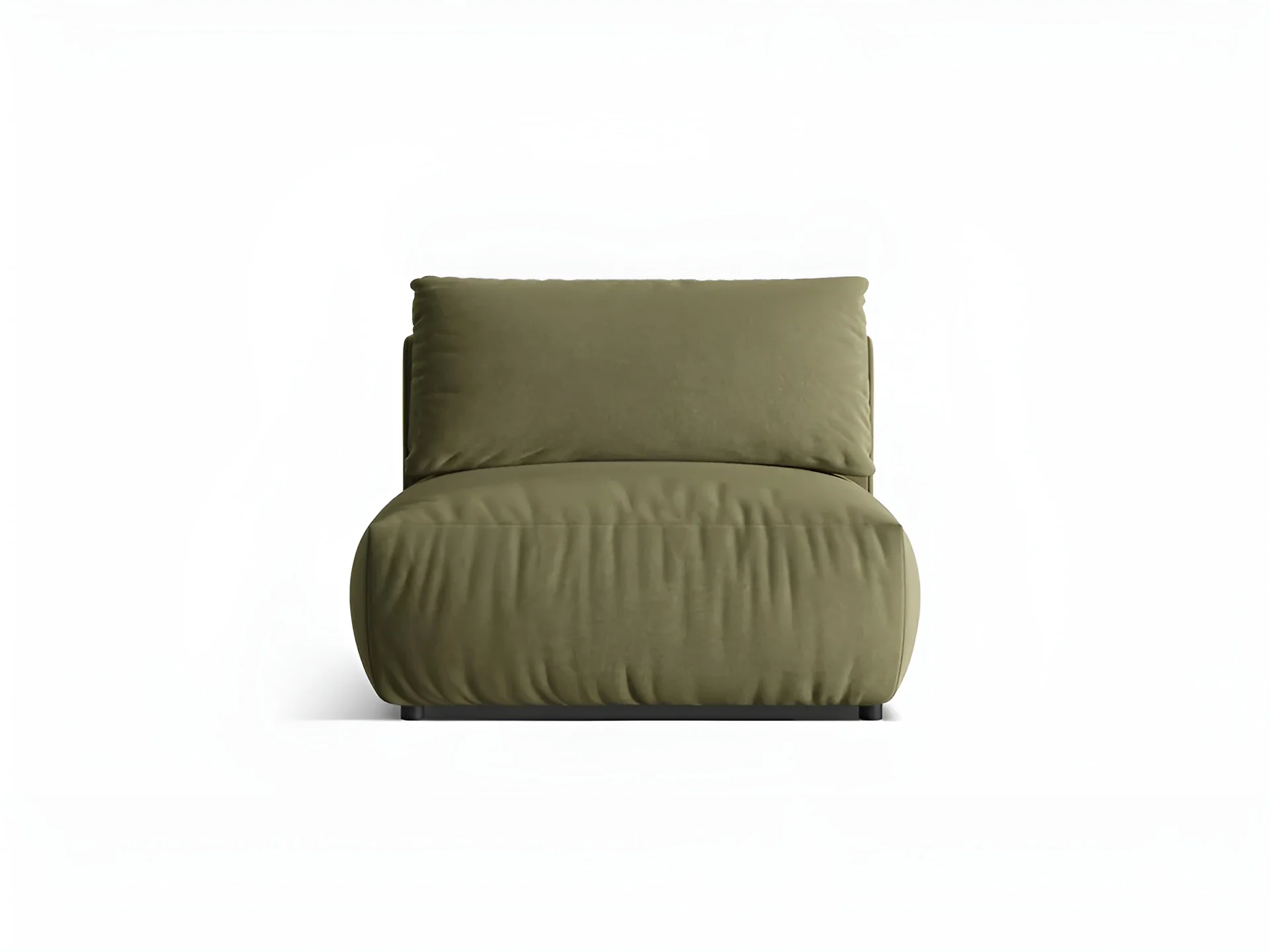 Sofa modułowa aksamitna CHRIS - szeroki element środkowy jasnozielony - Image 3