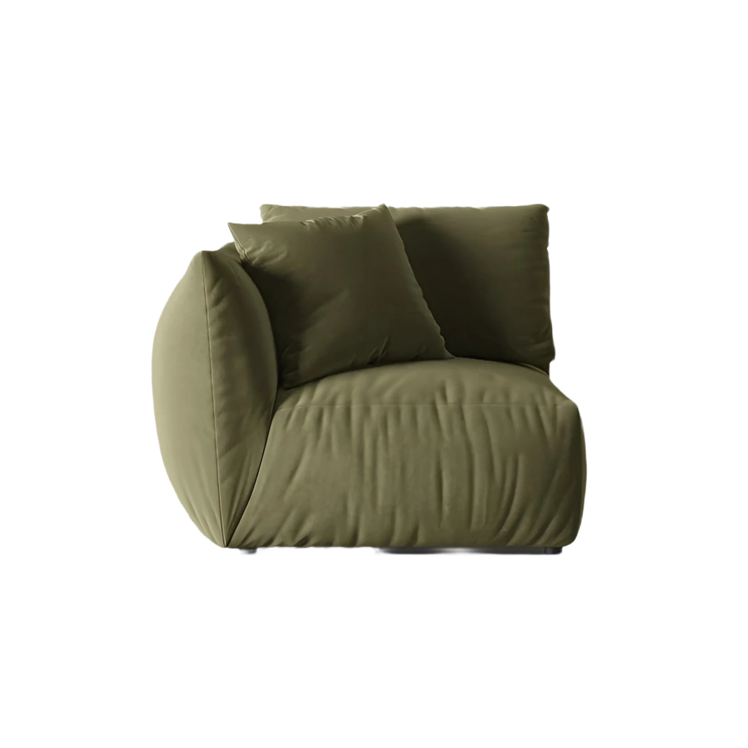Sofa modułowa aksamitna CHRIS - element lewostronny jasnozielony