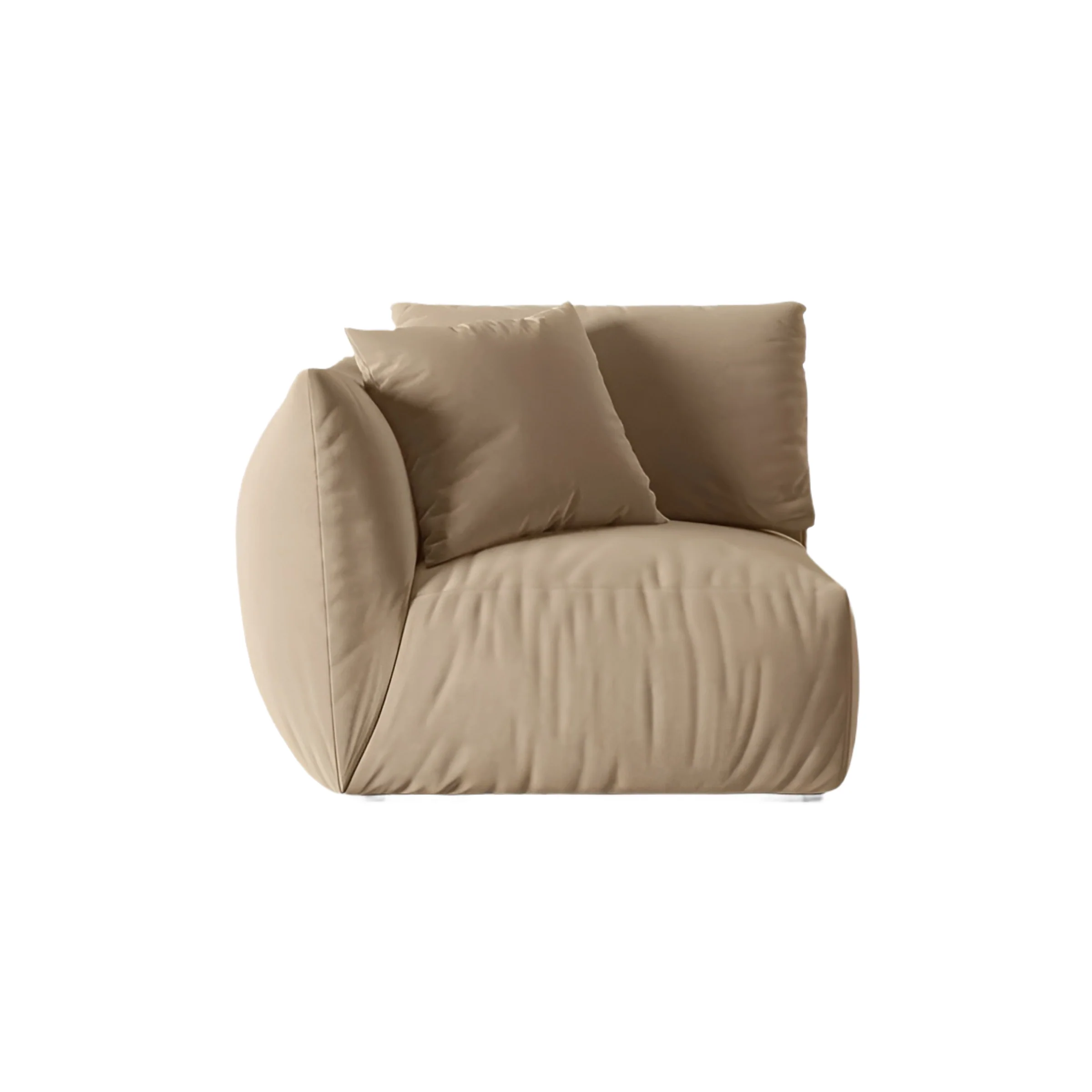 Sofa modułowa aksamitna CHRIS - element lewostronny piaskowy