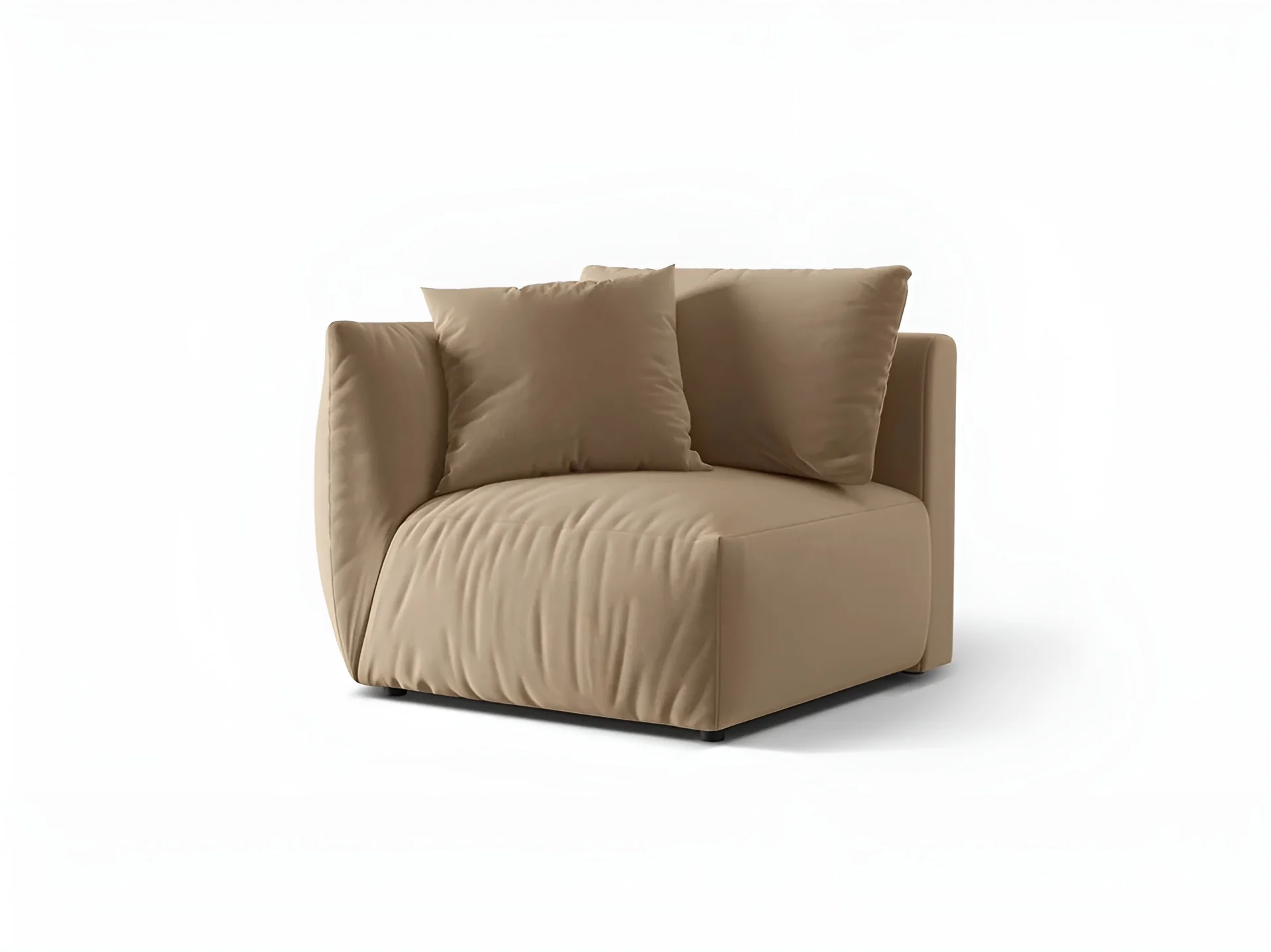 Sofa modułowa aksamitna CHRIS - element lewostronny piaskowy - Image 3