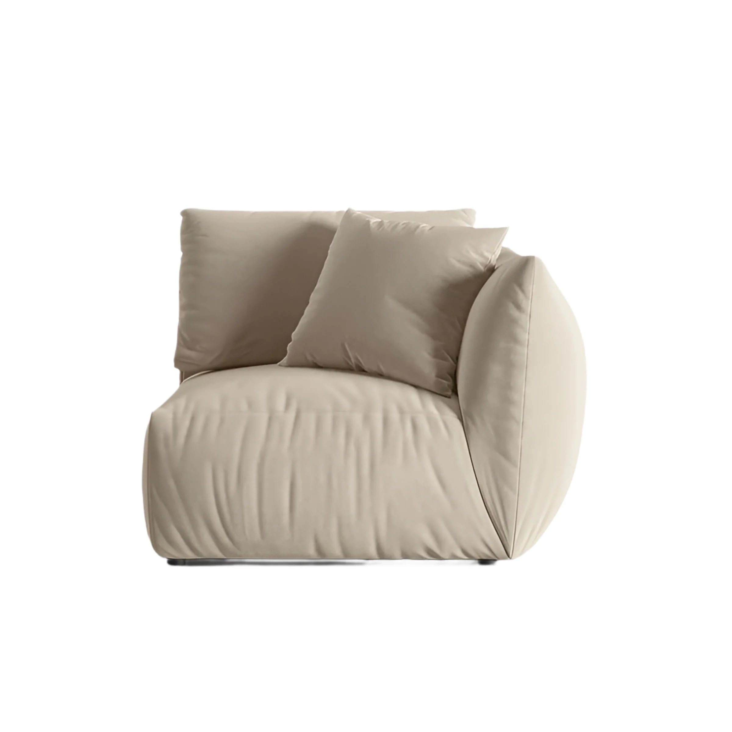 Sofa modułowa aksamitna CHRIS - element prawostronny ecru