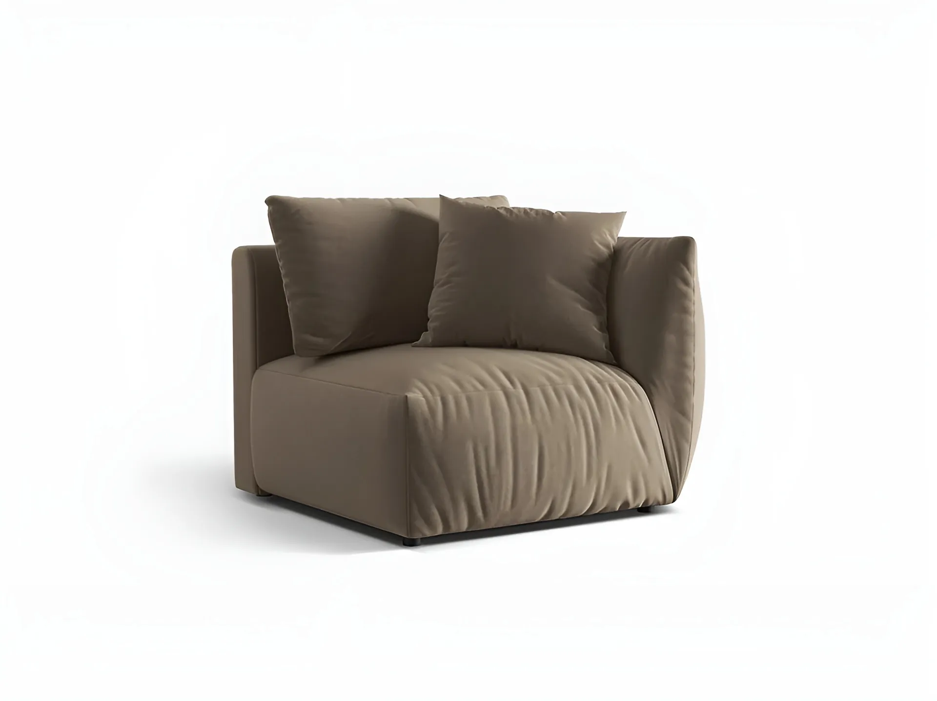 Sofa modułowa aksamitna CHRIS - element prawostronny jasnobrązowy - Image 3