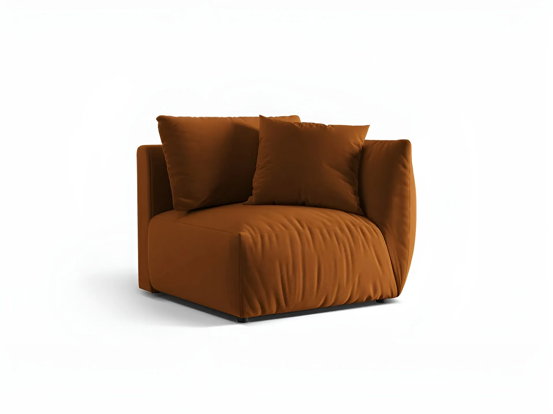 Sofa modułowa aksamitna CHRIS - element prawostronny terracotta - Image 3