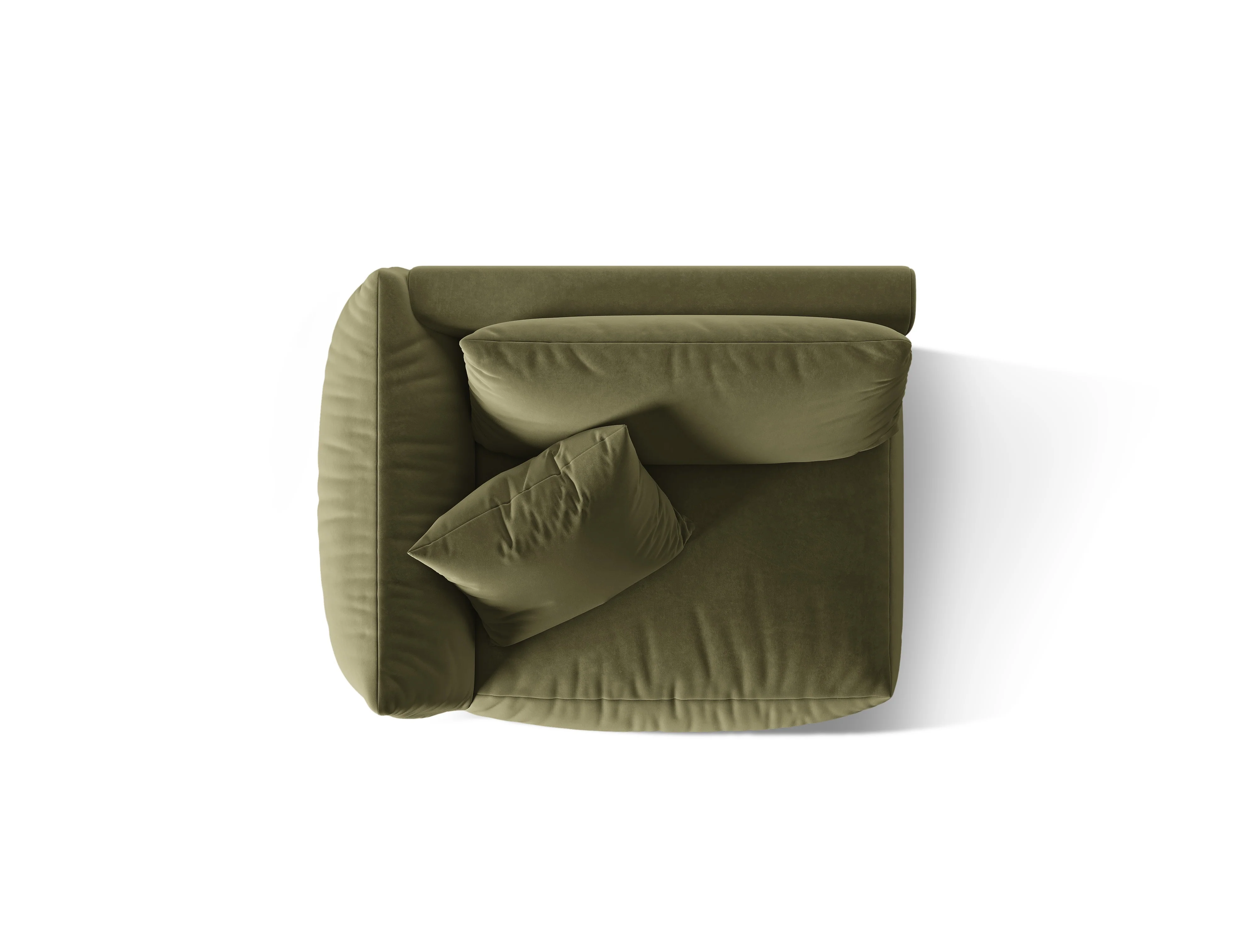 Sofa modułowa aksamitna CHRIS - element szeroki lewostronny jasnozielony - Image 3