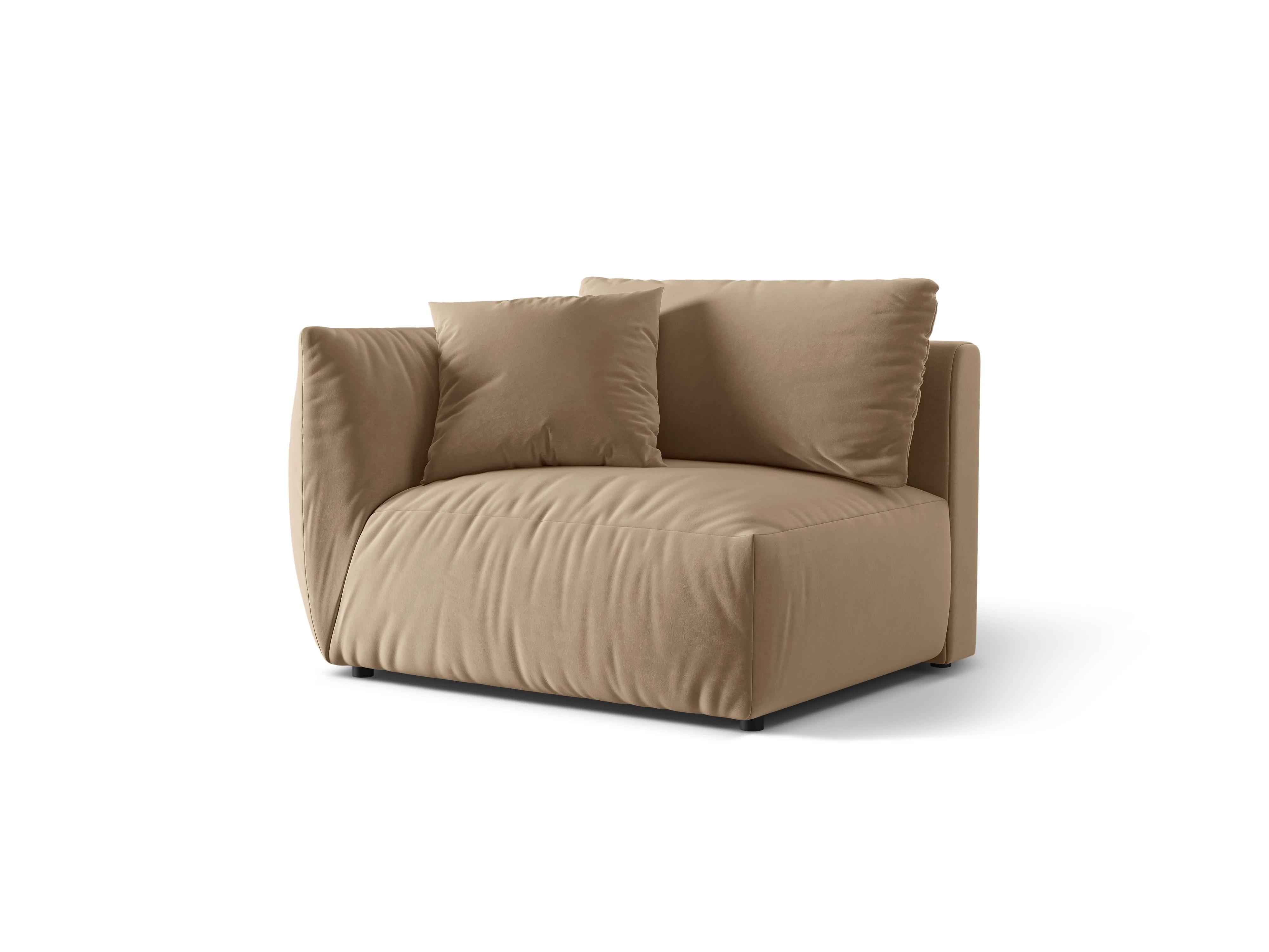 Sofa modułowa aksamitna CHRIS - element szeroki lewostronny piaskowy - Image 4