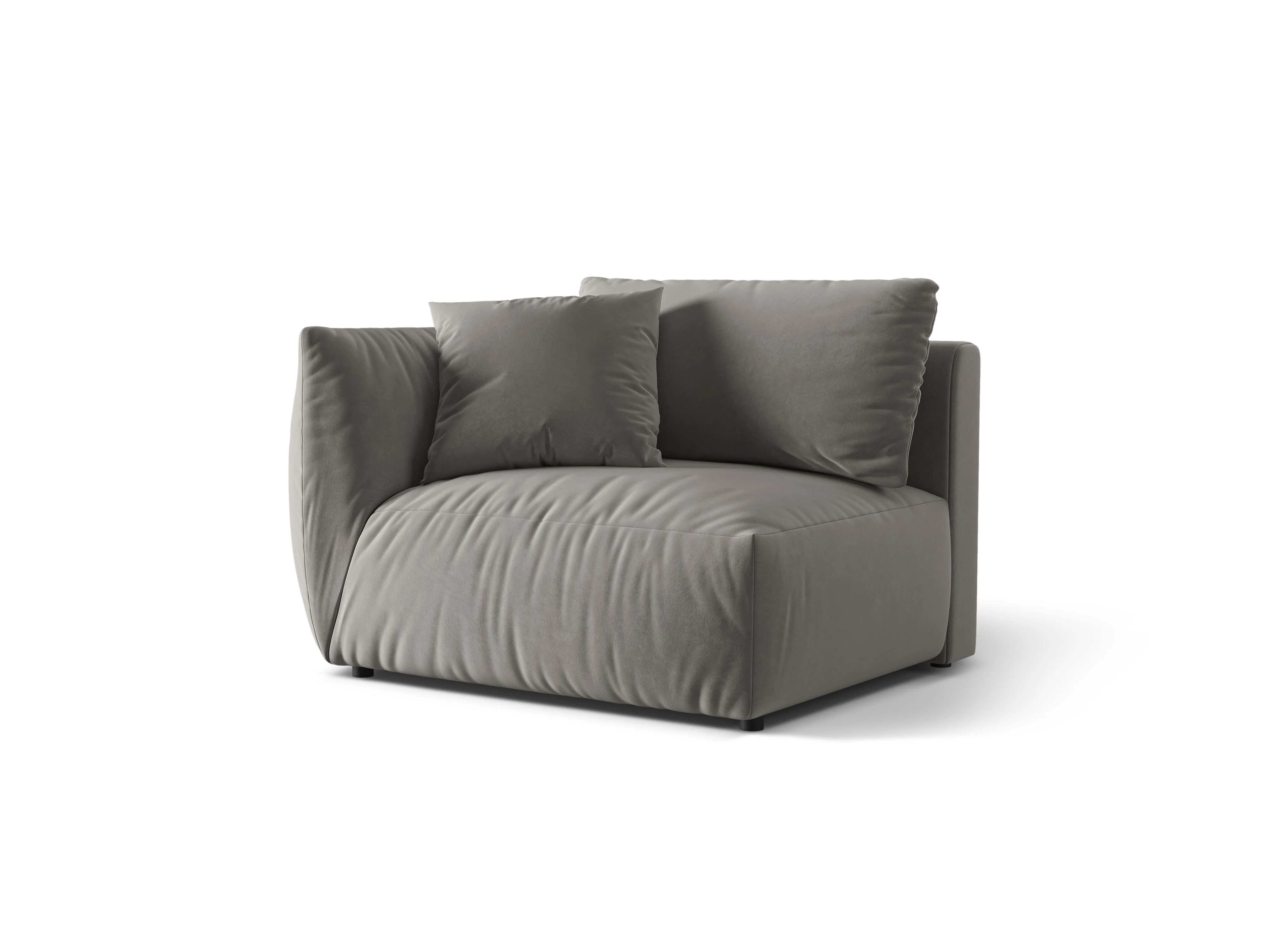 Sofa modułowa aksamitna CHRIS - element szeroki lewostronny szary - Image 4