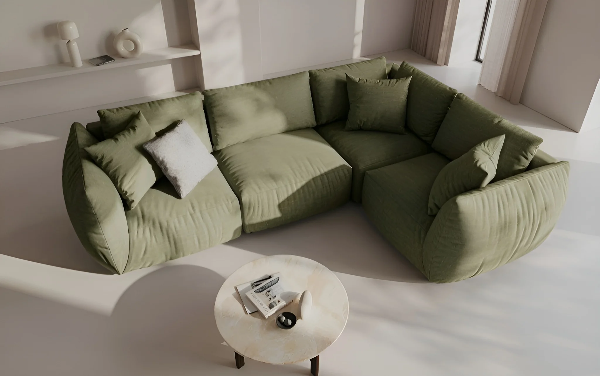 Sofa modułowa CHRIS - element lewostronny jasnozielony szenil - Image 2