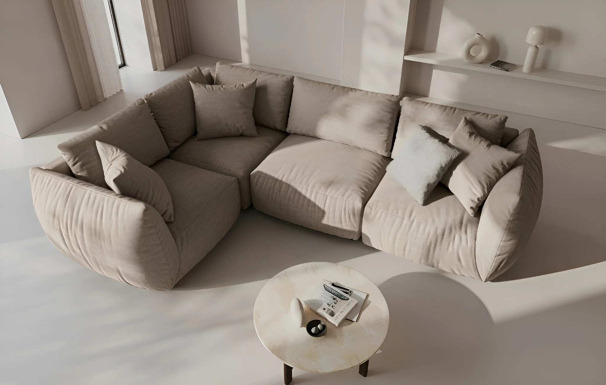 Sofa modułowa CHRIS - element lewostronny piaskowy szenil - Image 2