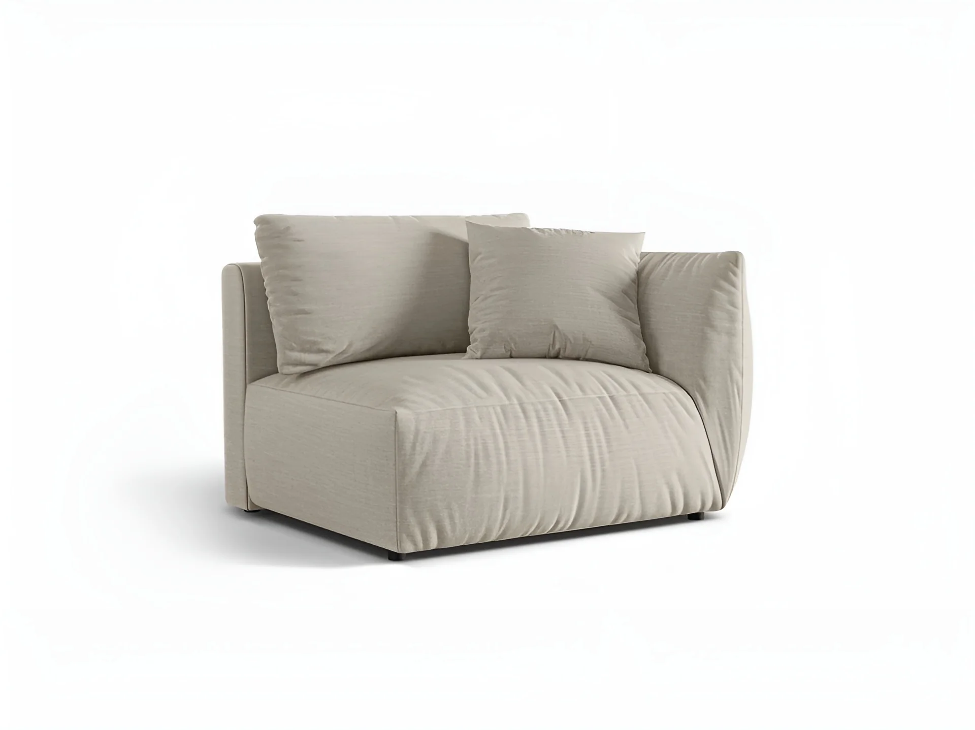 Sofa modułowa CHRIS - element szeroki prawostronny kremowy szenil - Image 4
