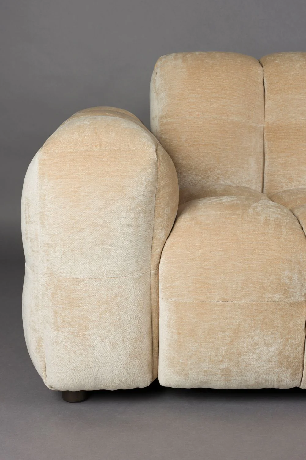 Sofa modułowa HACKMAN - element końcowy lewostronny beżowy welur - Image 3