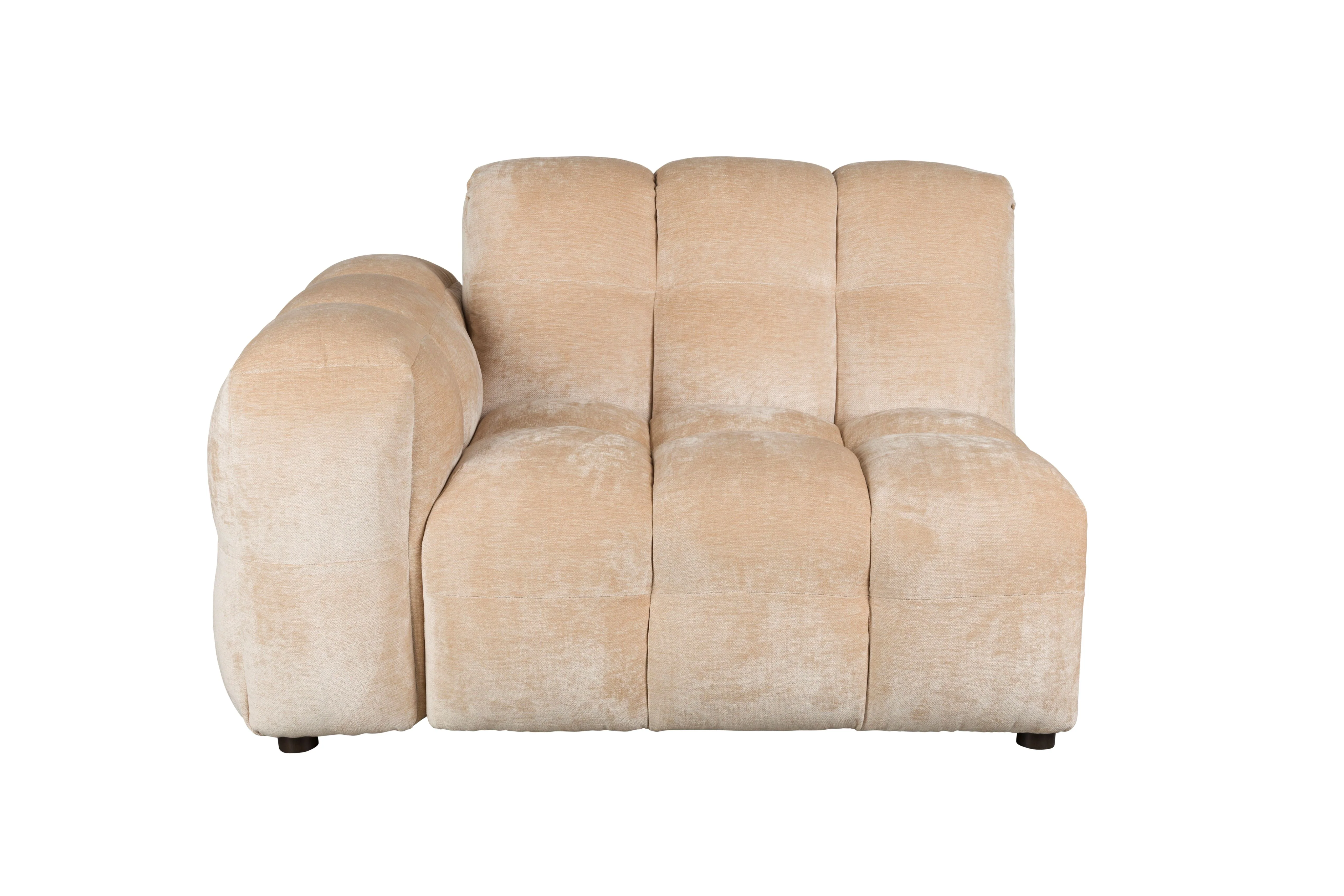 Sofa modułowa HACKMAN - element końcowy lewostronny beżowy welur - Image 7