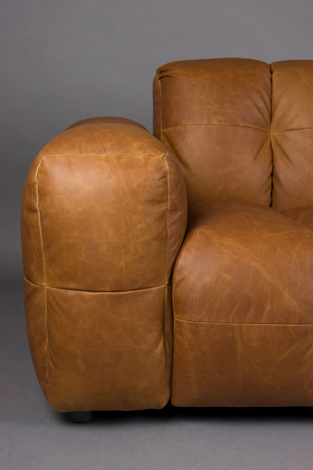 Sofa modułowa HACKMAN - element końcowy prawostronny koniakowa skóra - Image 4