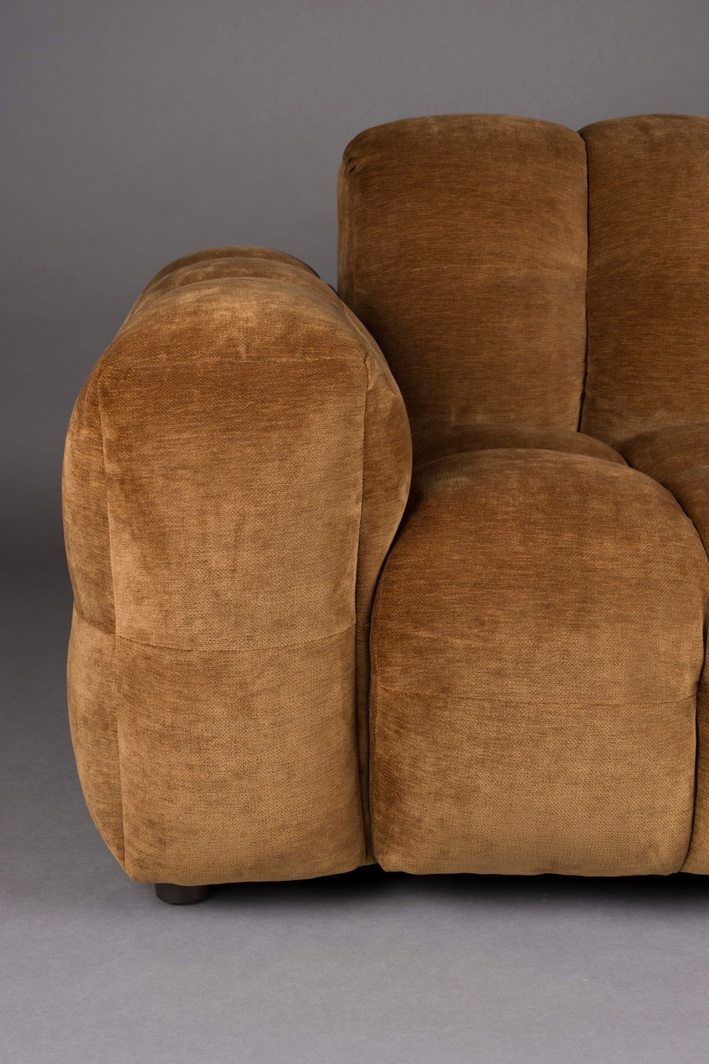 Sofa modułowa HACKMAN - element końcowy prawostronny koniakowy welur - Image 2