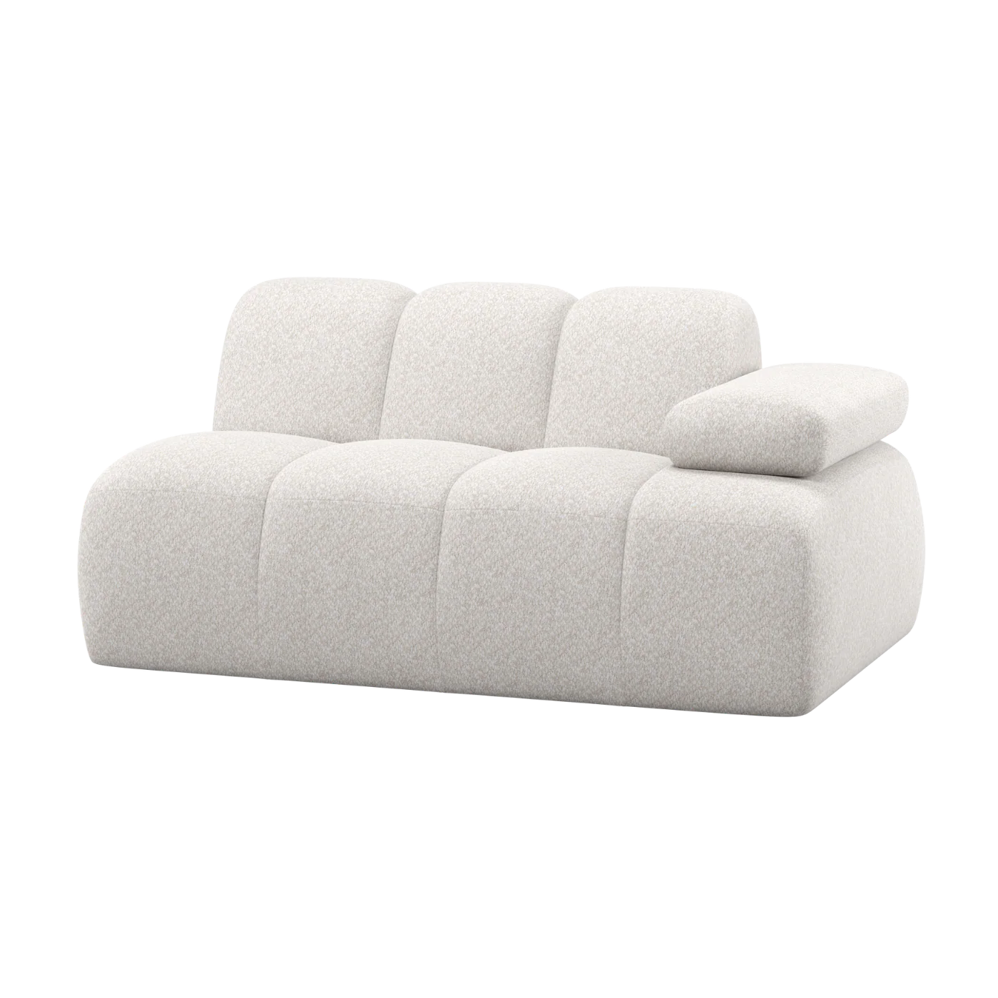 Sofa modułowa MOJO - element 1,5-osobowy prawostronny ecru baranek