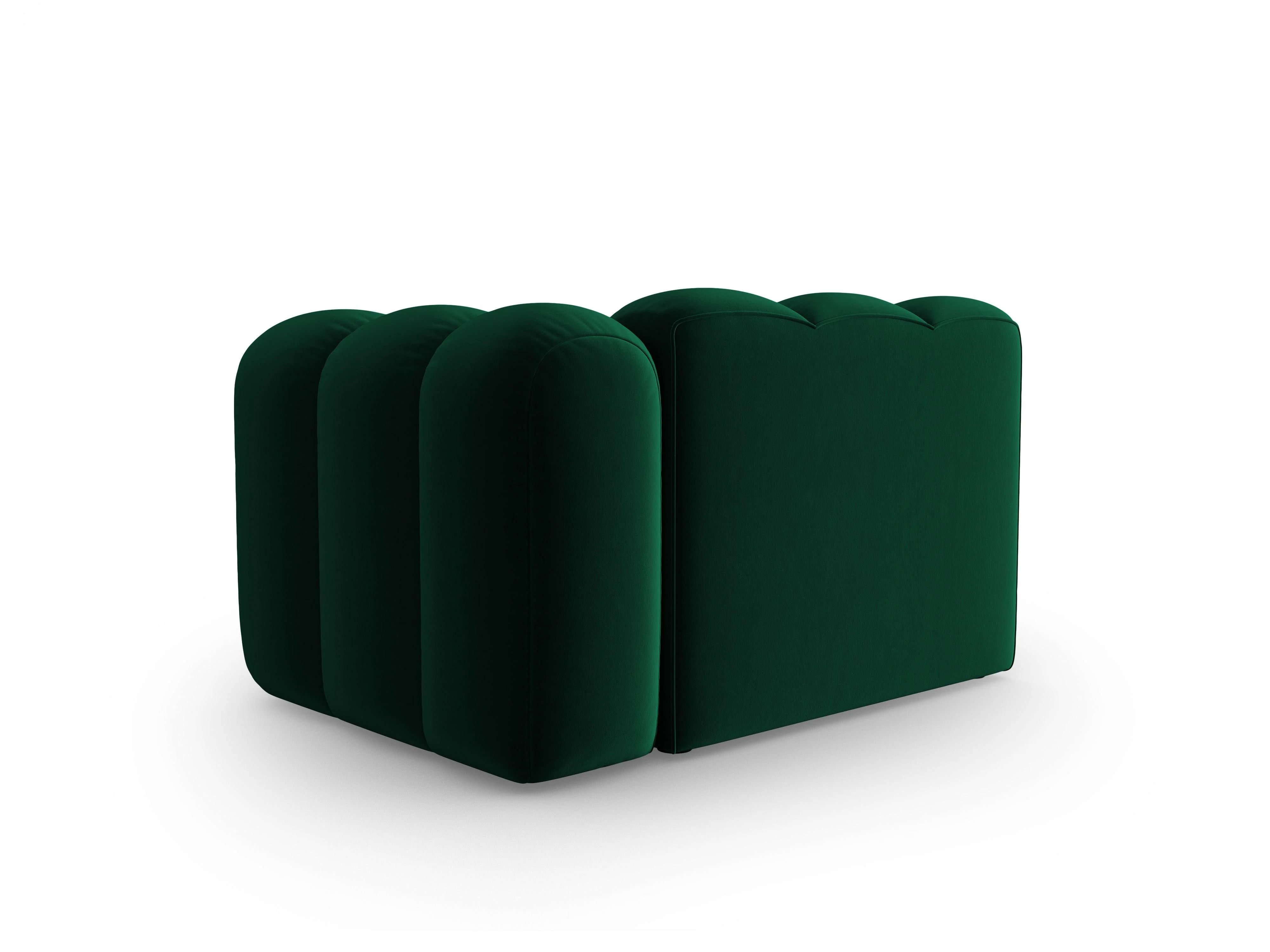 Sofa modułowa aksamitna prawostronna LUPINE butelkowy zielony - element końcowy - Image 4